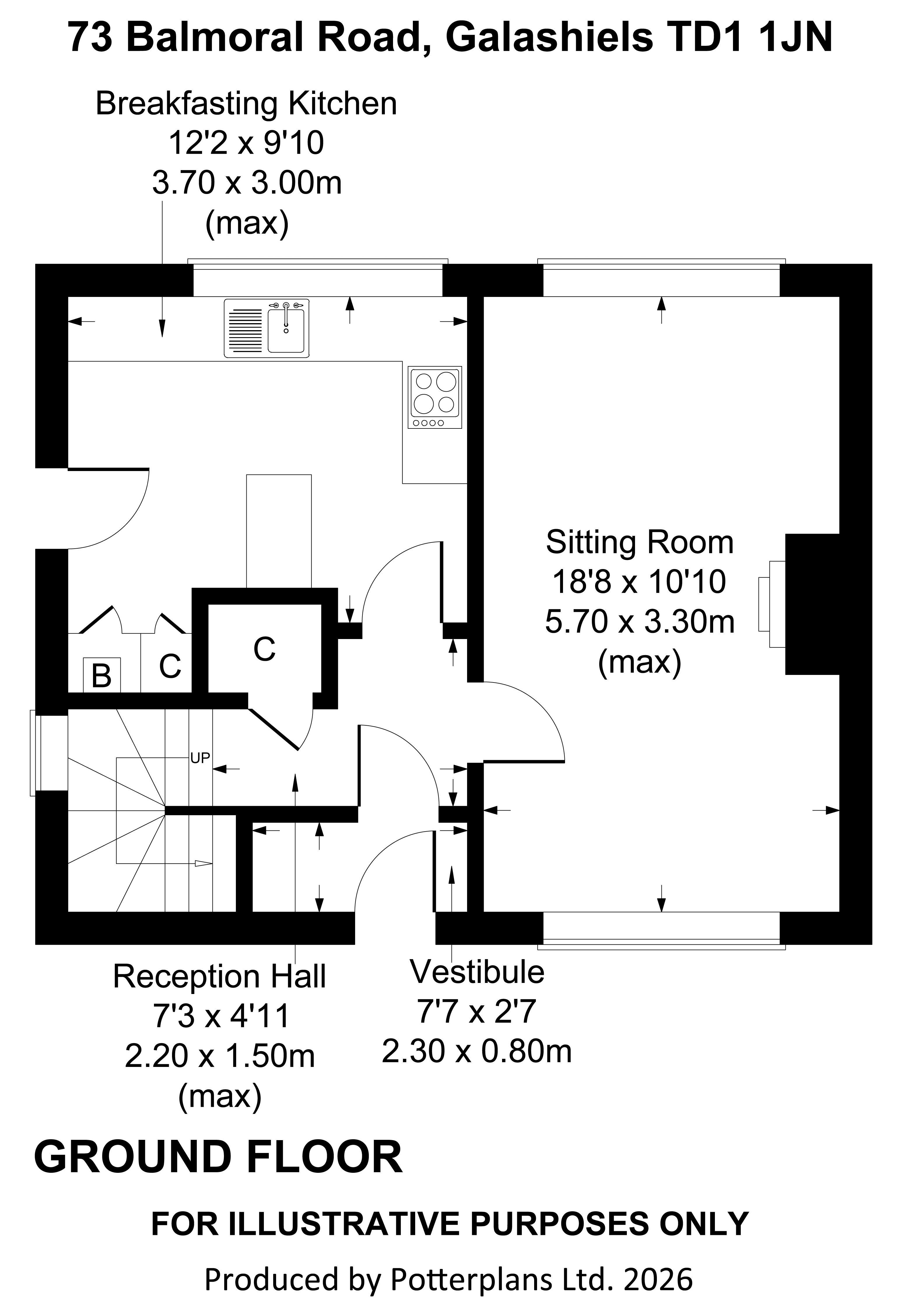 73, Balmoral Road, Galashiels floorplan
