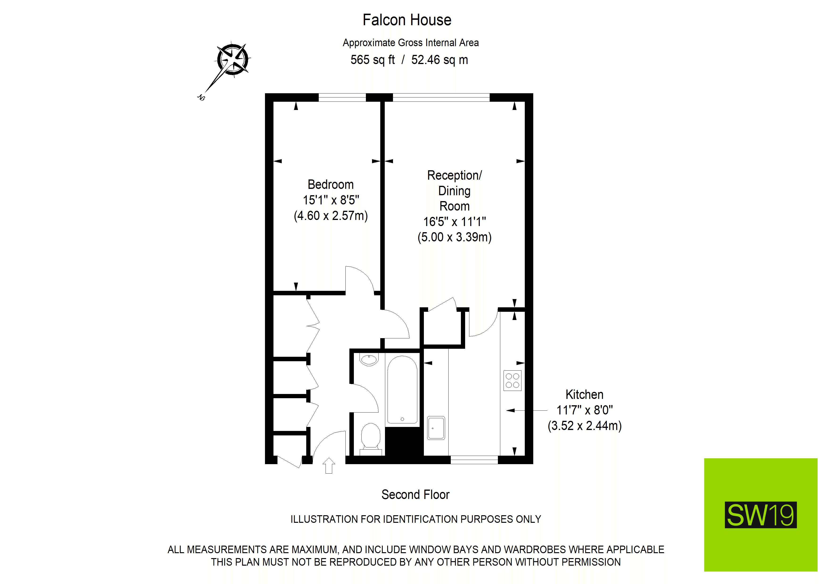 Flat 16 Falcon House, Morden Road, London floorplan