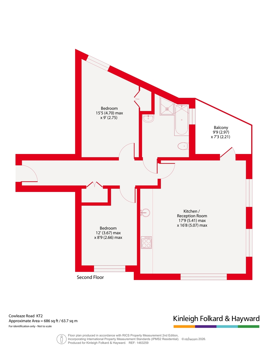 Flat 15, 40, Cowleaze Road, Kingston Upon Thames floorplan