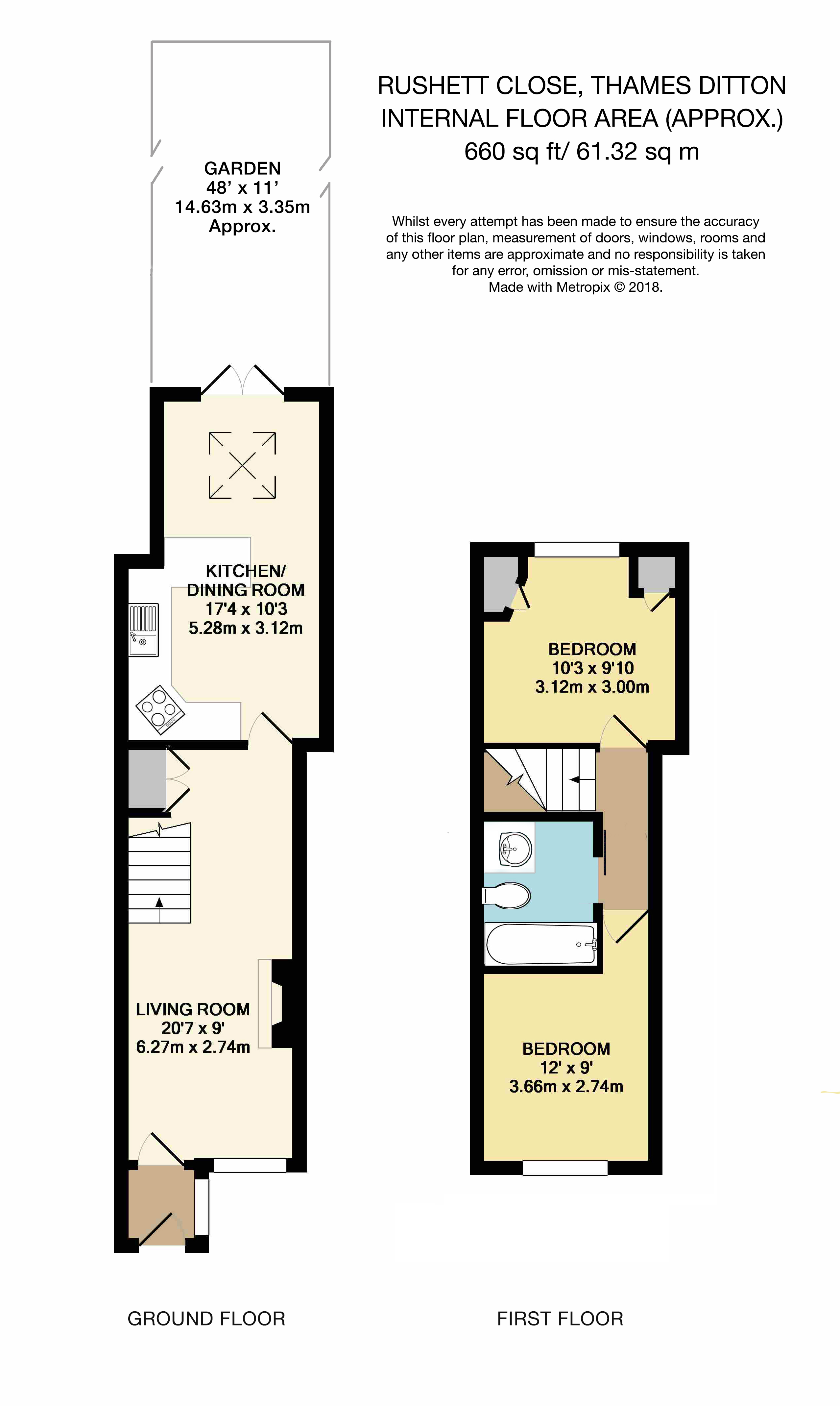 2 Bedrooms Terraced house for sale in Rushett Close, Thames Ditton KT7