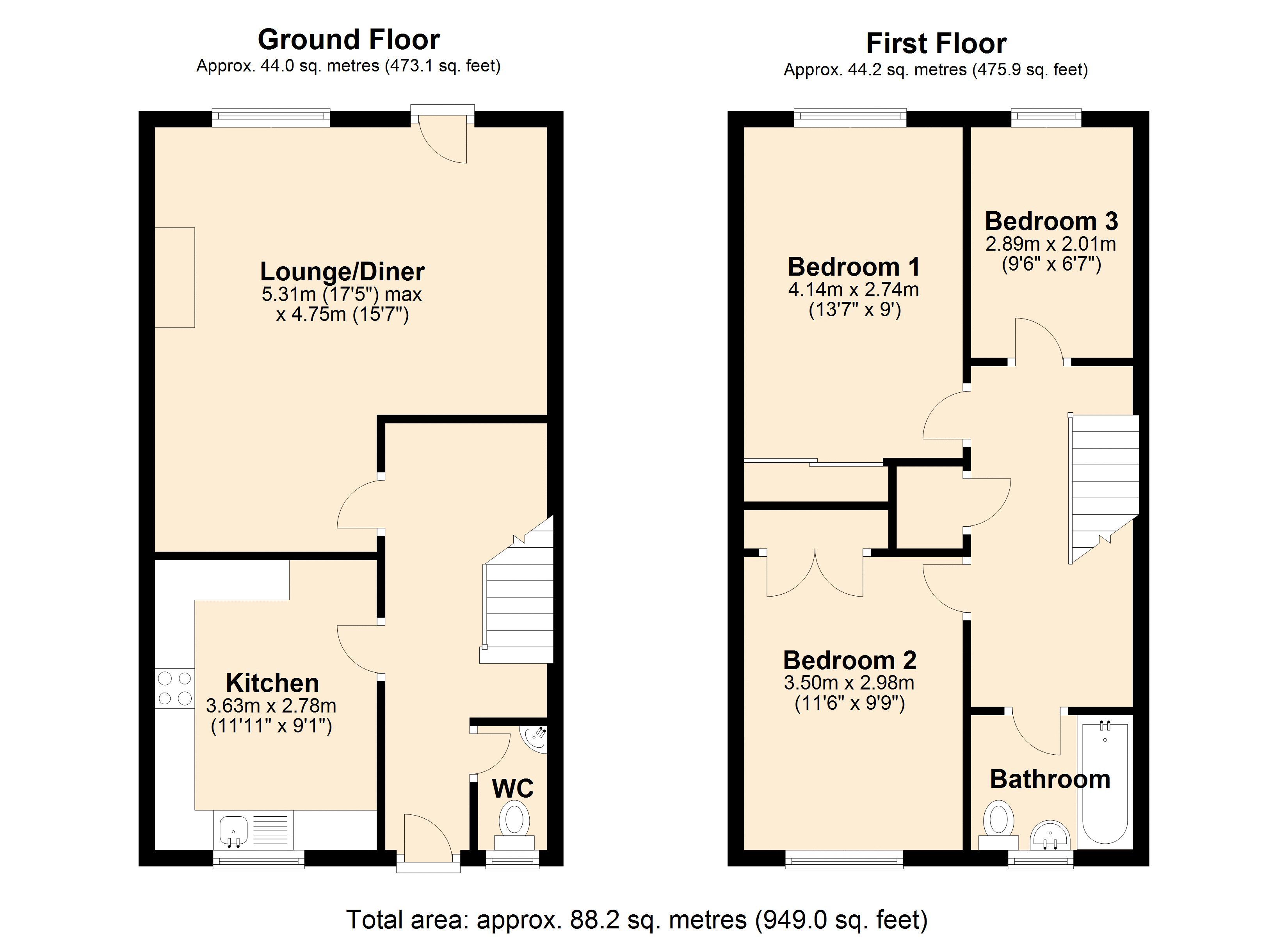 38, Inleborough Drive, Ryton floorplan