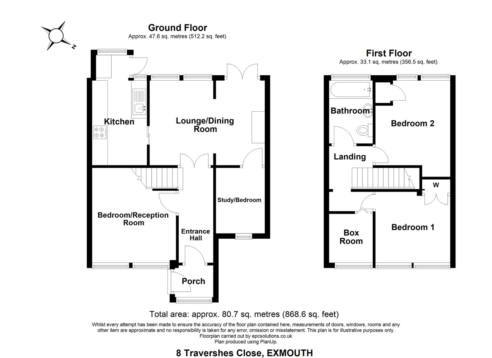 8, Travershes Close, Exmouth floorplan