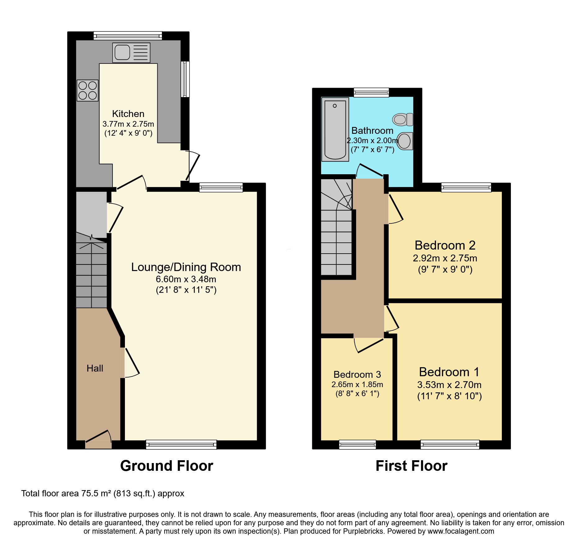 120, North Road, Porth floorplan