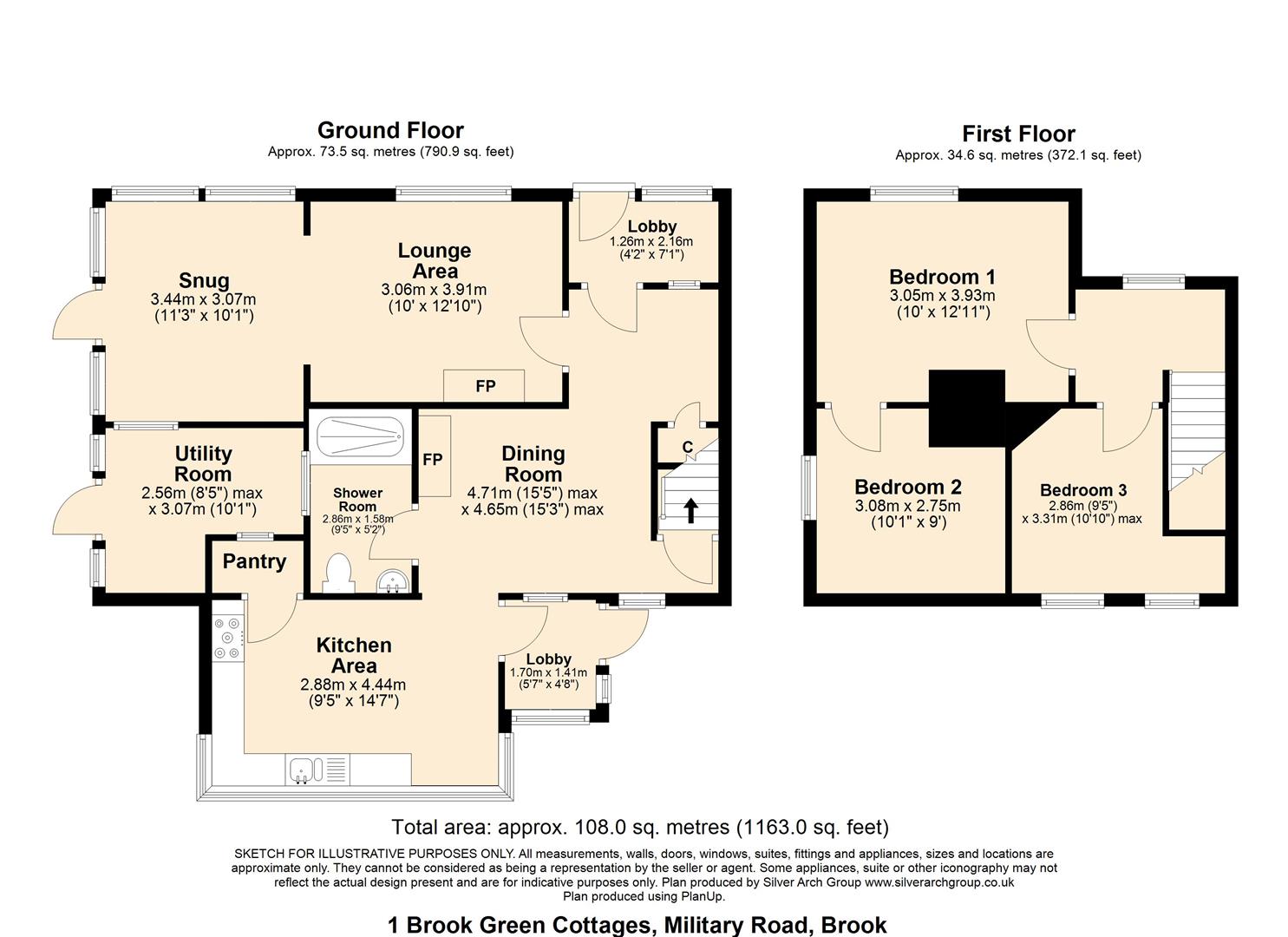 1 Brook Green Cottages, Military Road, Brook floorplan