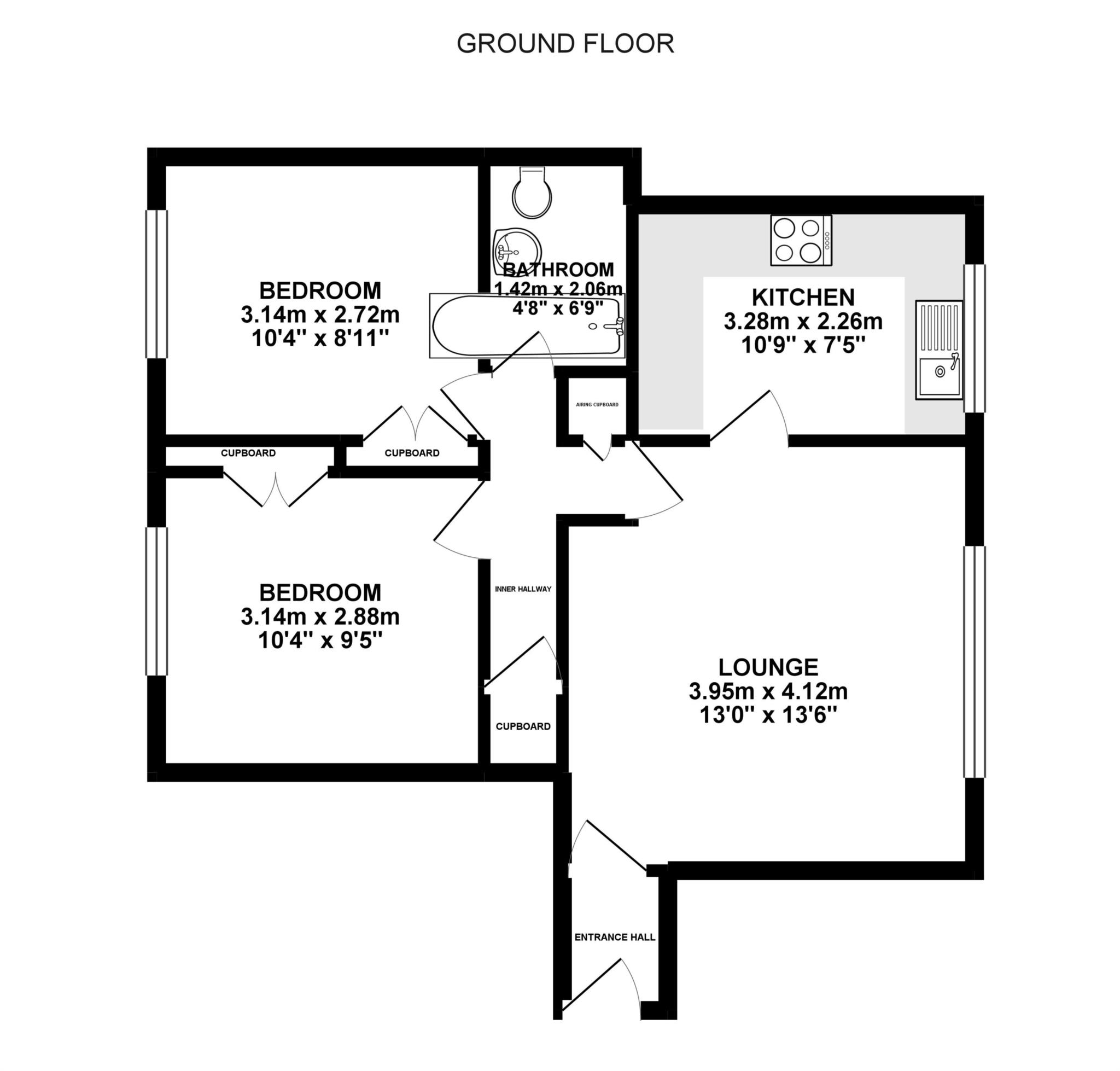 2 Bedrooms Flat to rent in Barracane Drive, Crowthorne RG45
