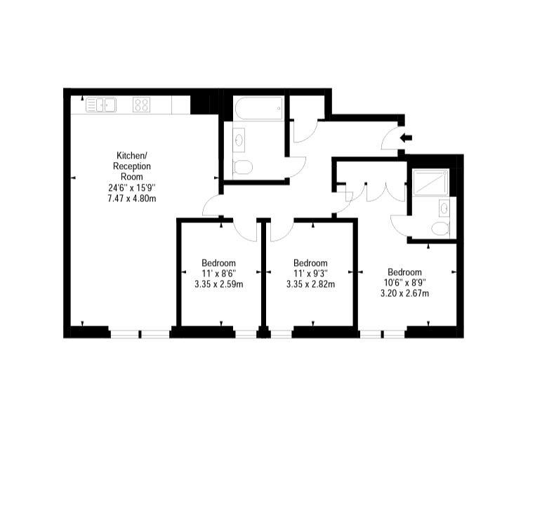 209, Merchant Square East, Paddington floorplan