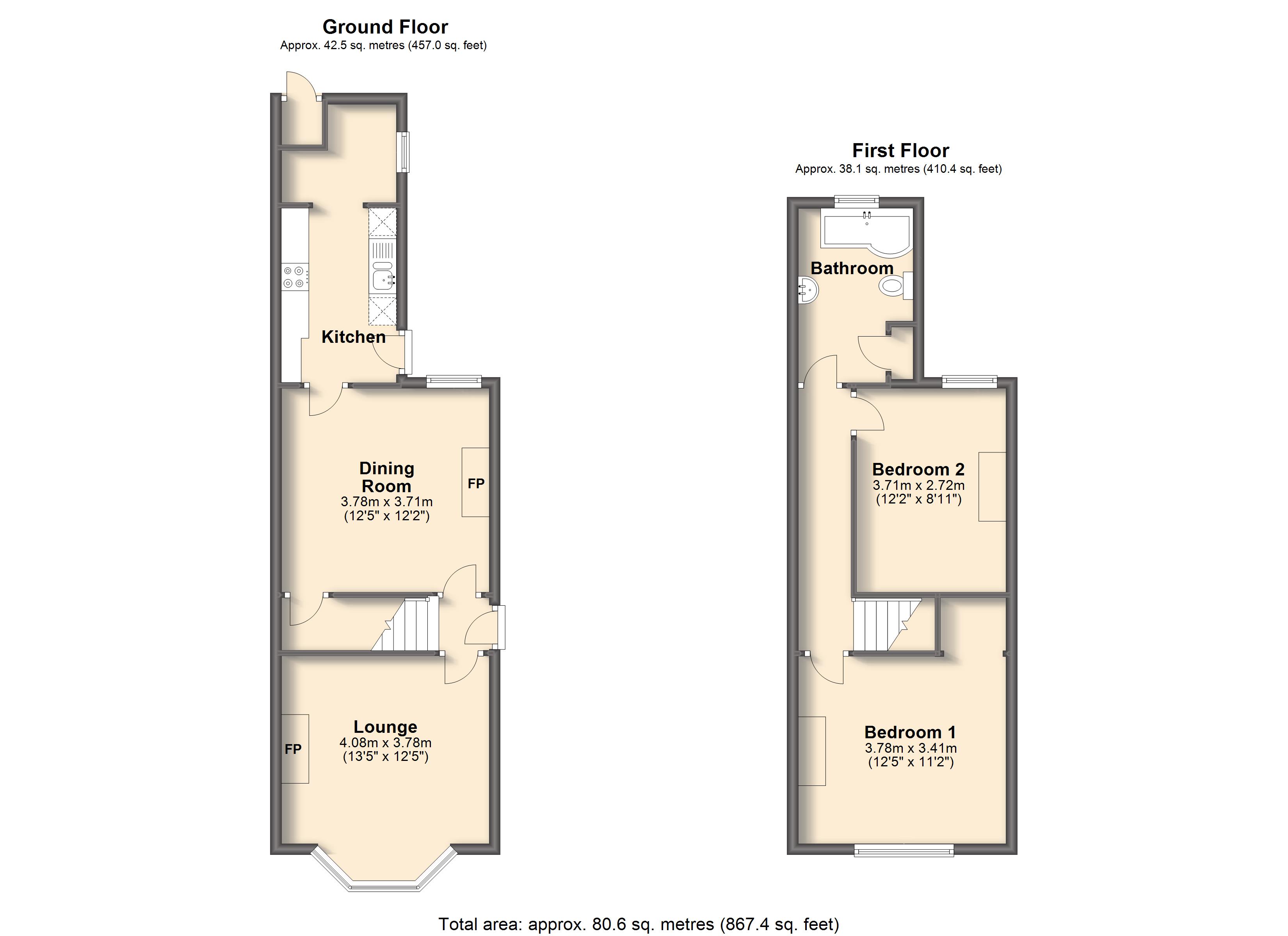 2 Bedrooms Semi-detached house for sale in Central Street, Hasland, Chesterfield S41
