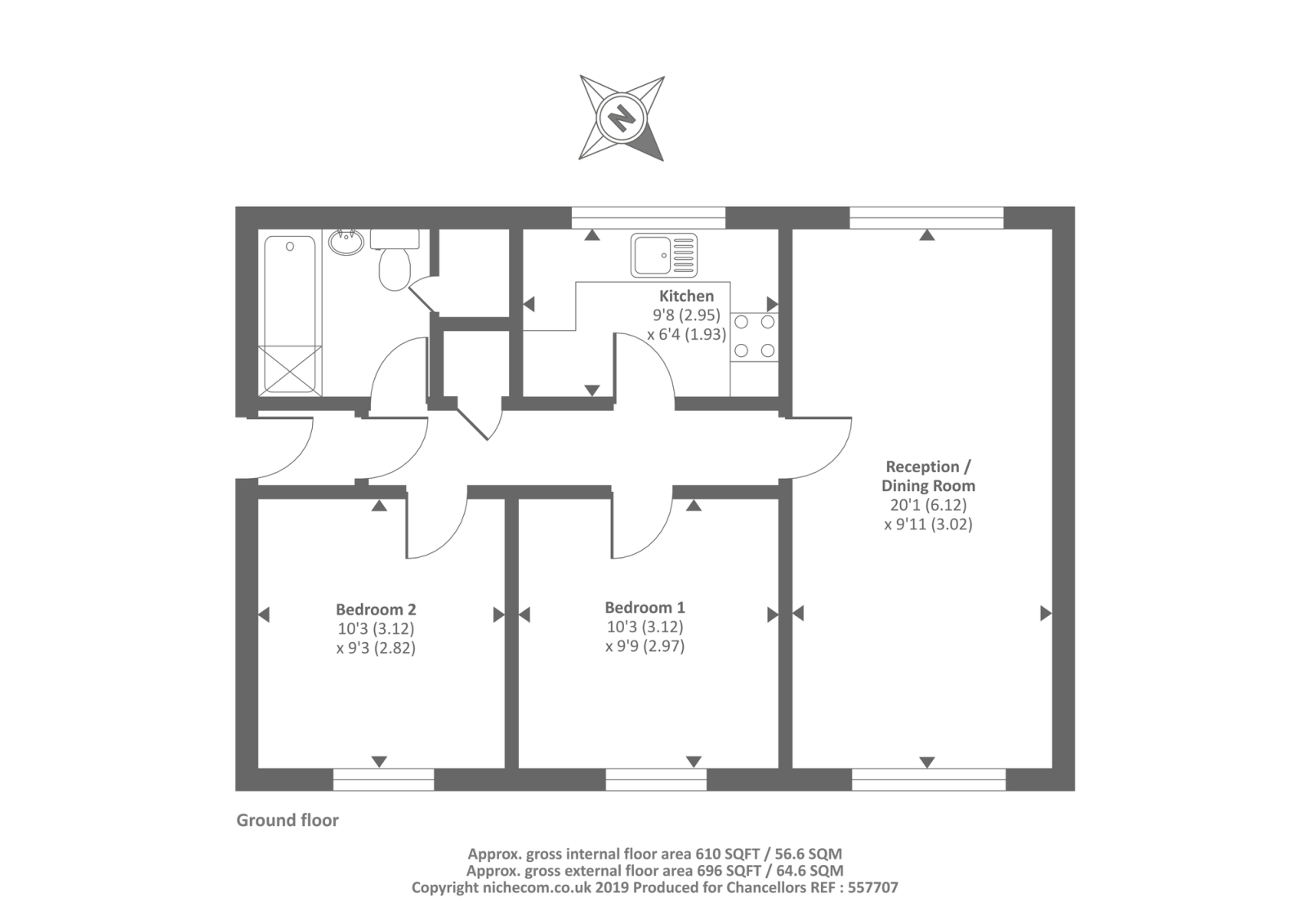 Flat 1 Charnwood House,, Rembrandt Way, Reading floorplan