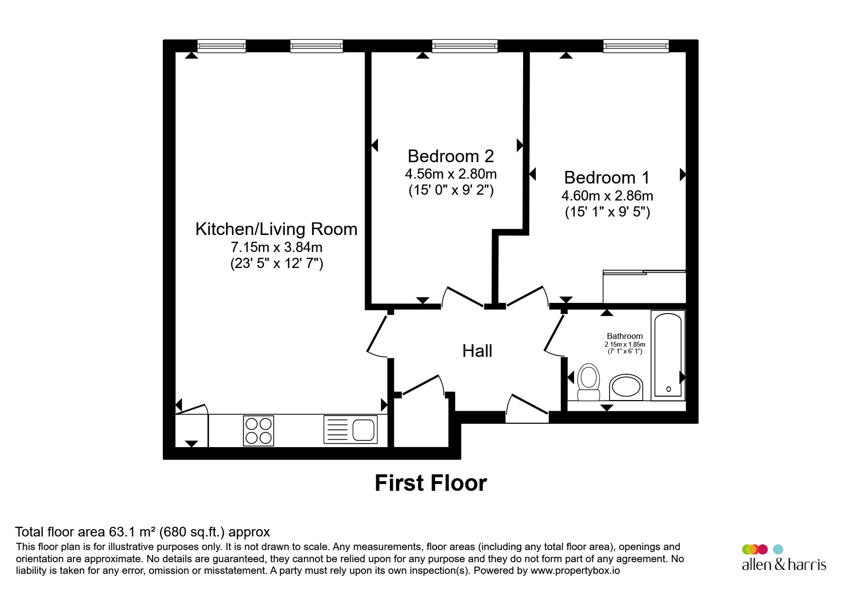 Flat 10, North Building, River View Court, Victoria Bridge Road, BATH floorplan
