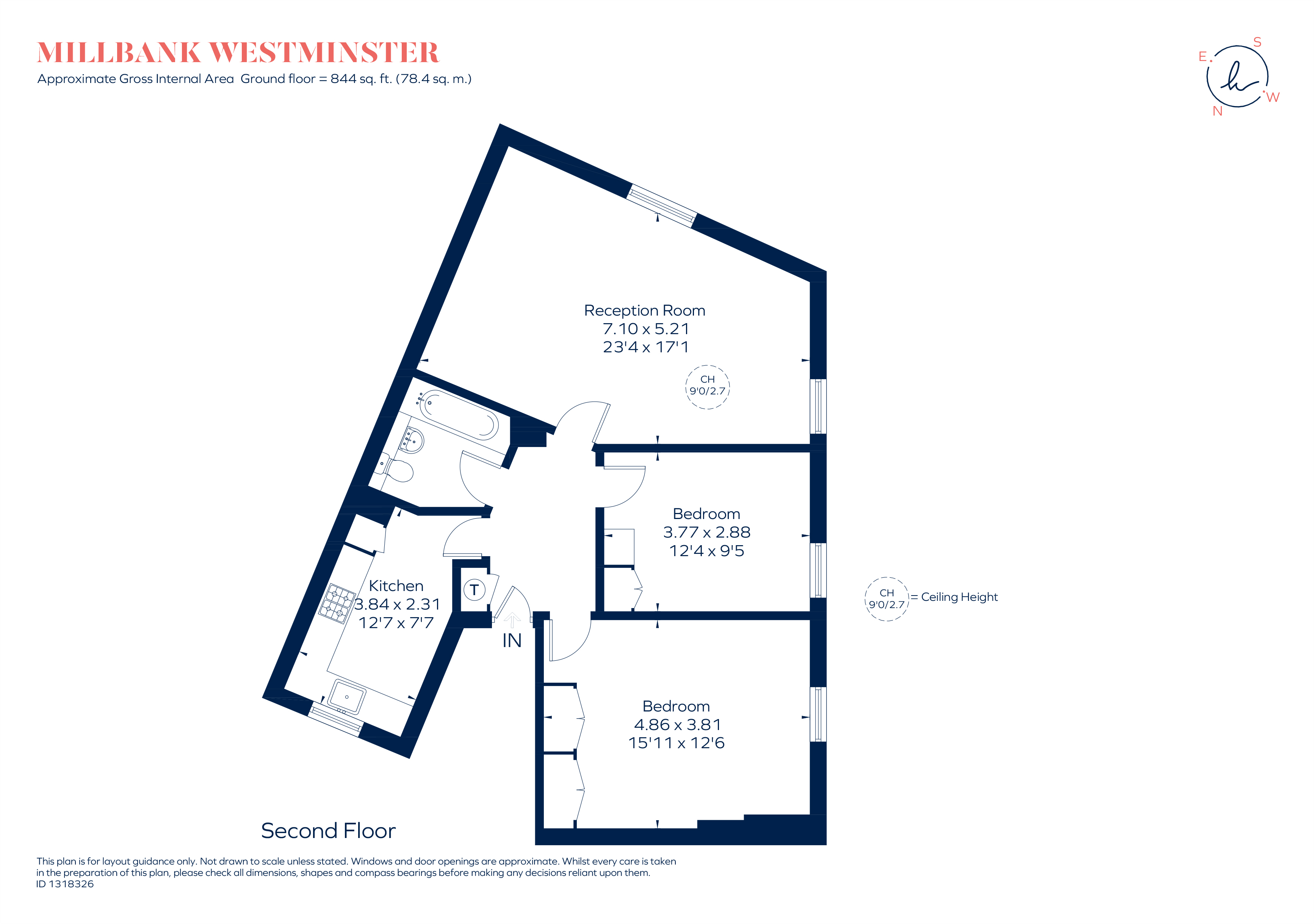 Flat 4, 57, Millbank, London floorplan