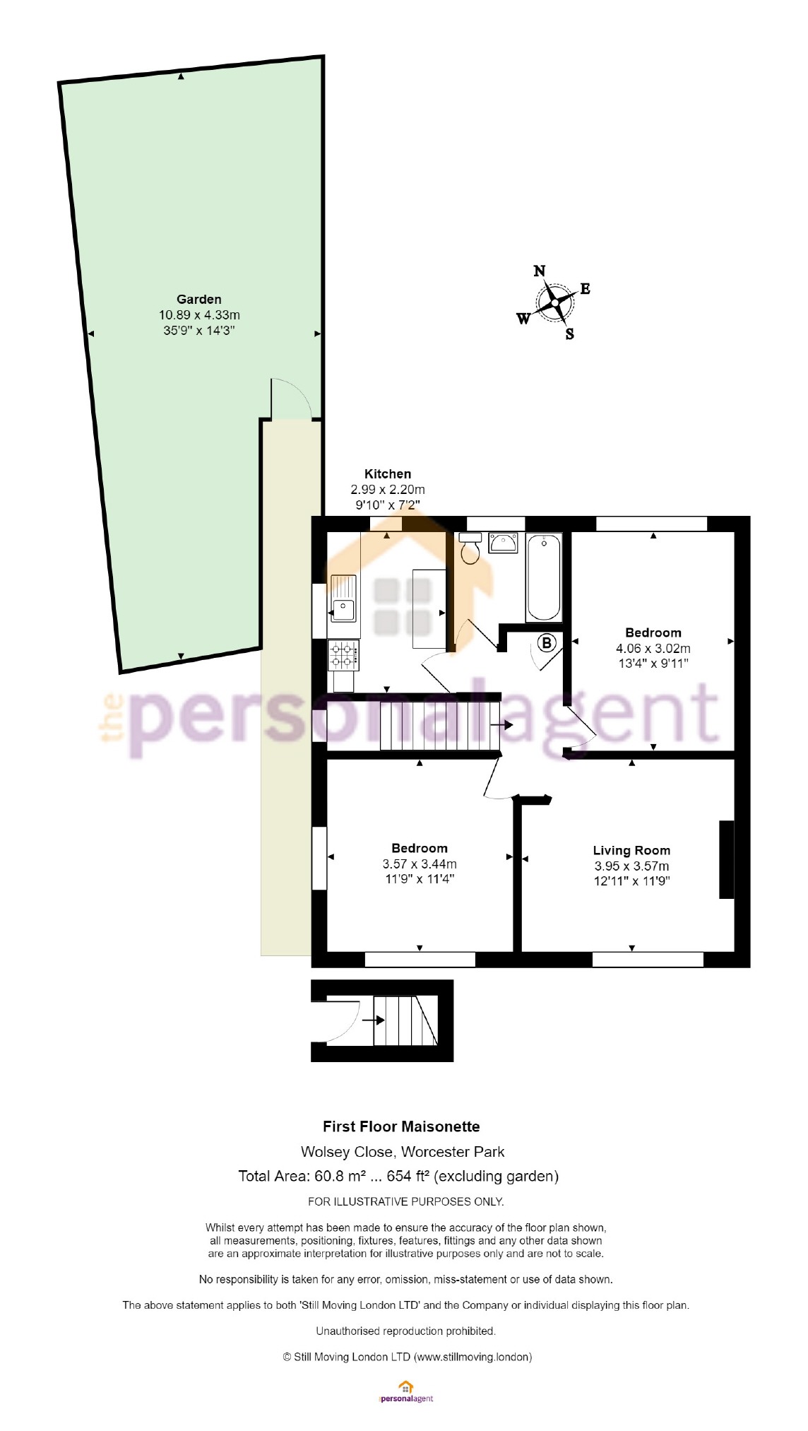 2 Bedrooms Maisonette for sale in Wolsey Close, Worcester Park, Surrey KT4