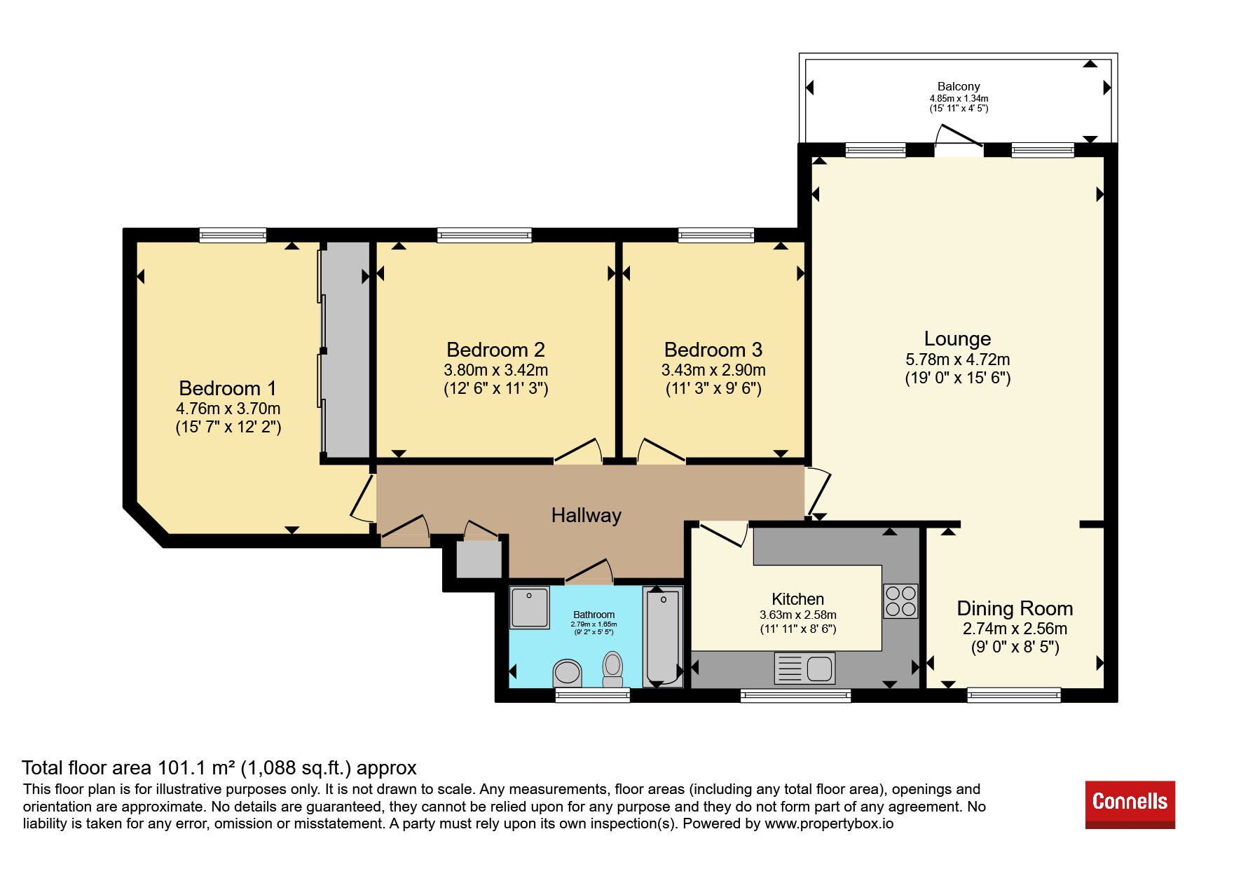 Flat 4, Greenways Court, 21, Aldridge Road, Ferndown floorplan