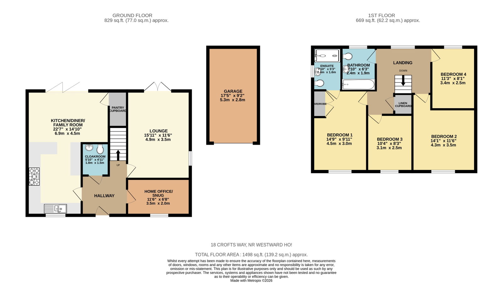 18 Crofts Way, Bay View Road, Bideford floorplan