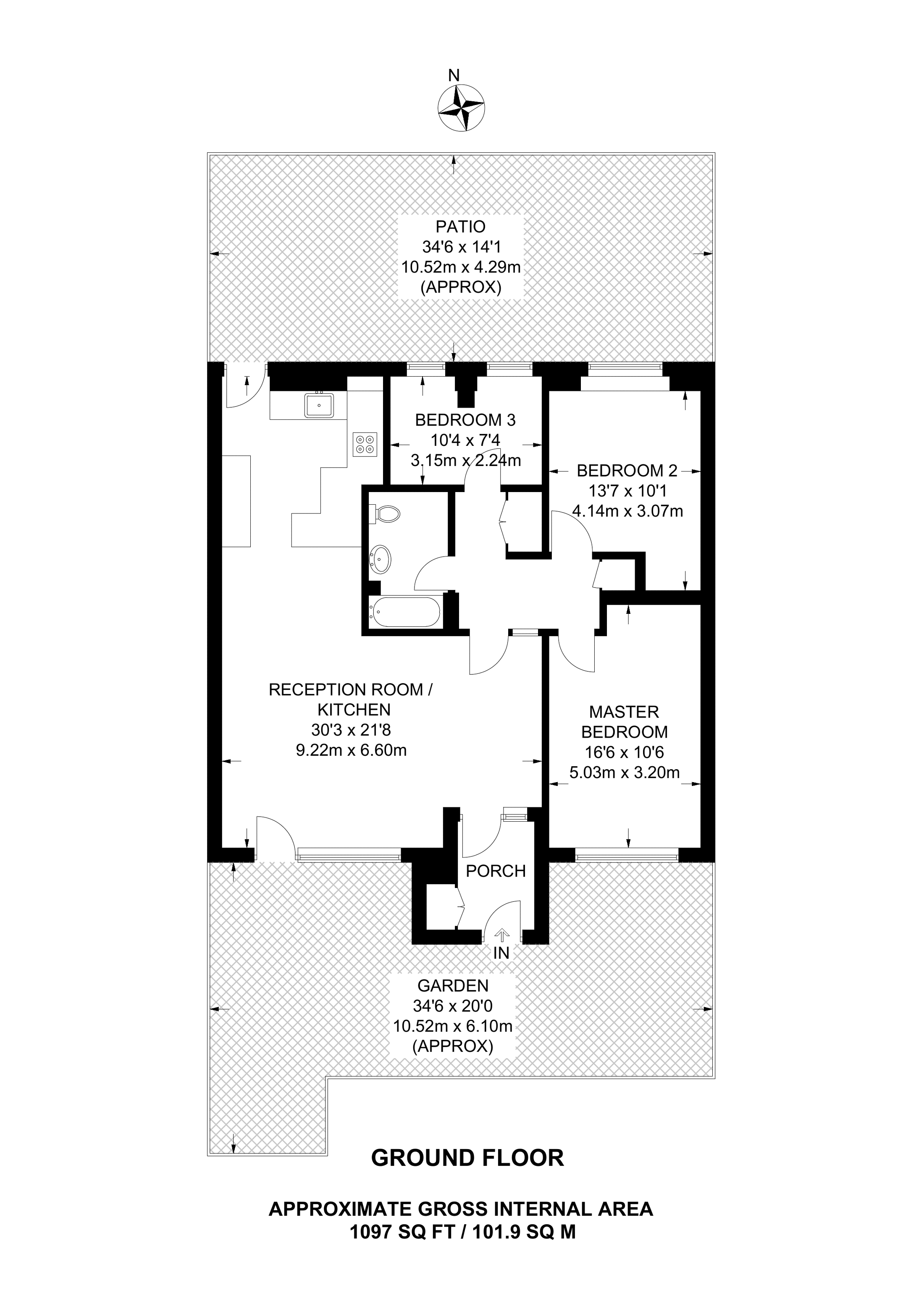 3 Bedrooms Flat for sale in The Crescent, Surbiton KT6