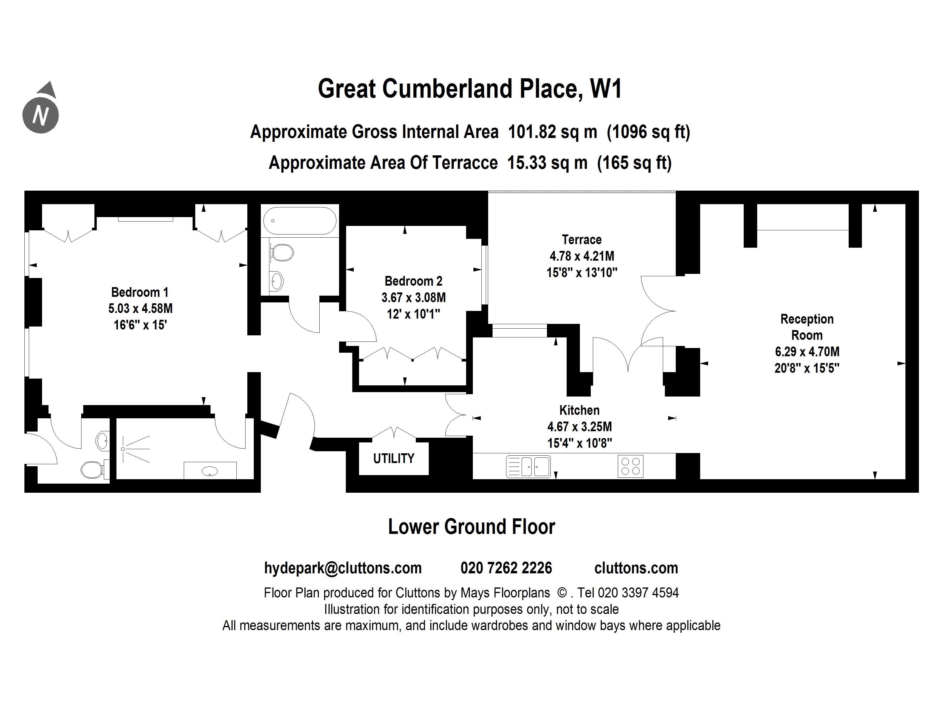 Flat 1, 66, Great Cumberland Place, London floorplan