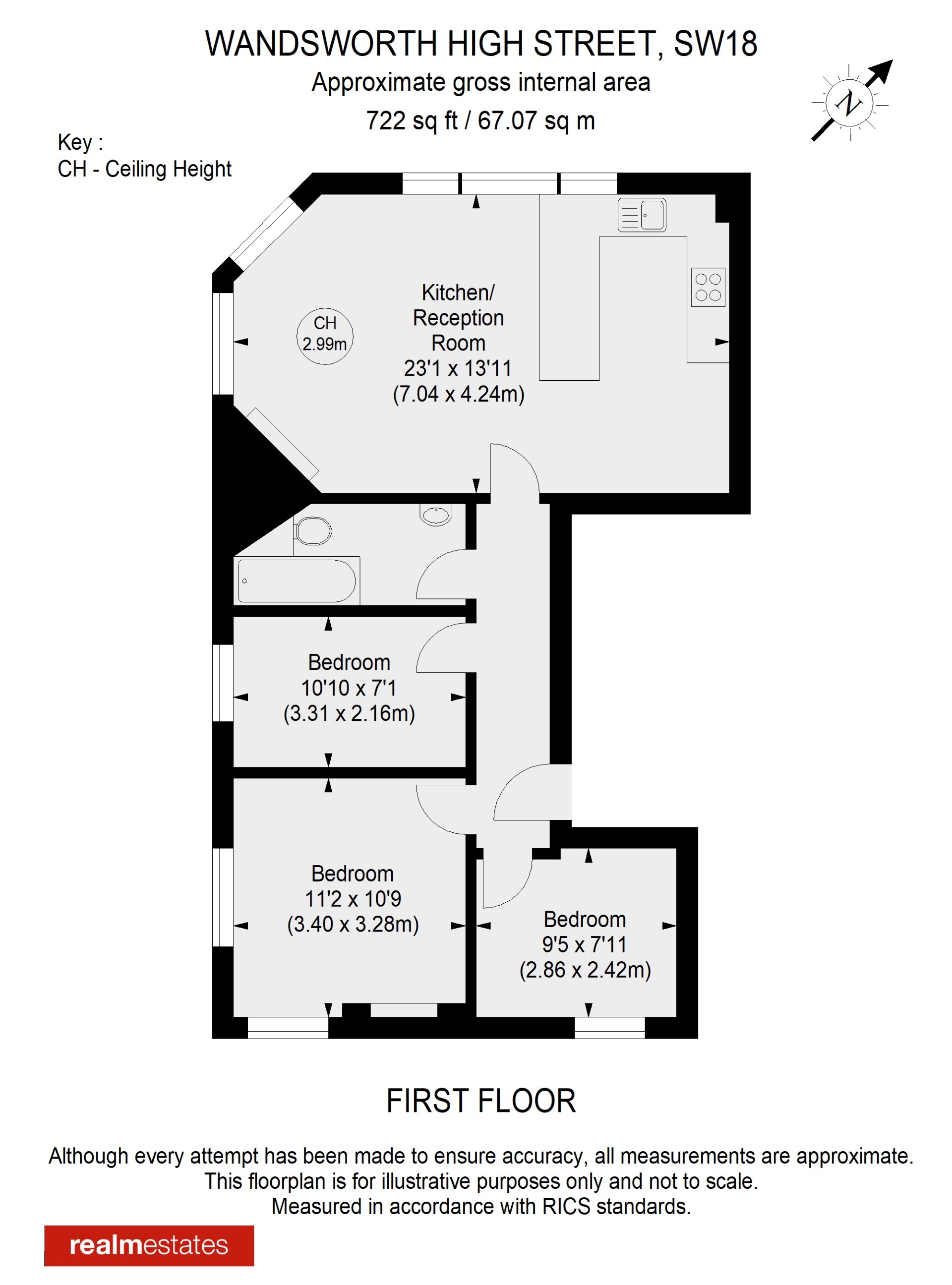 Flat First Floor A 209, Wandsworth High Street, Greater London floorplan