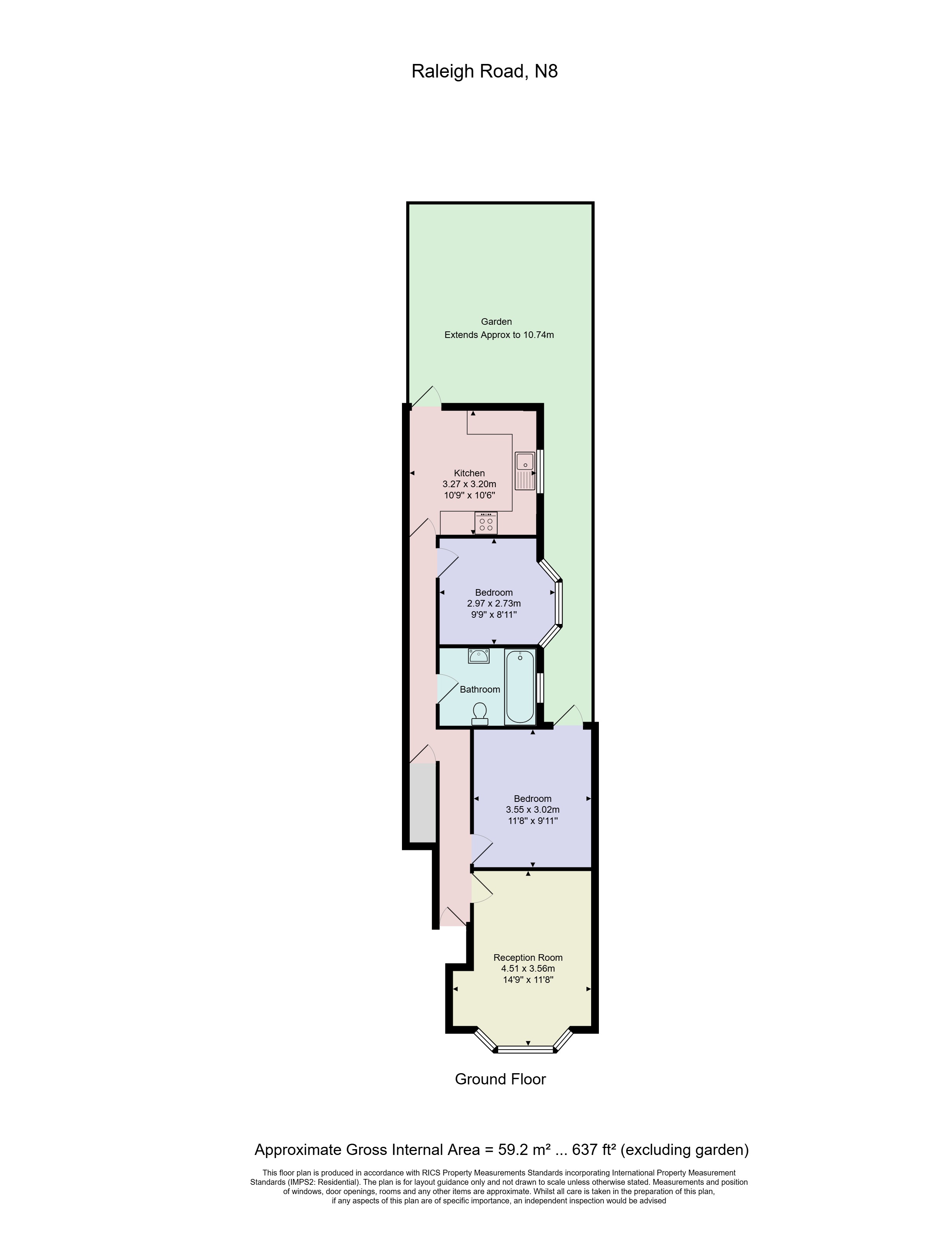 Ground Floor Flat, 48, Raleigh Road, London floorplan