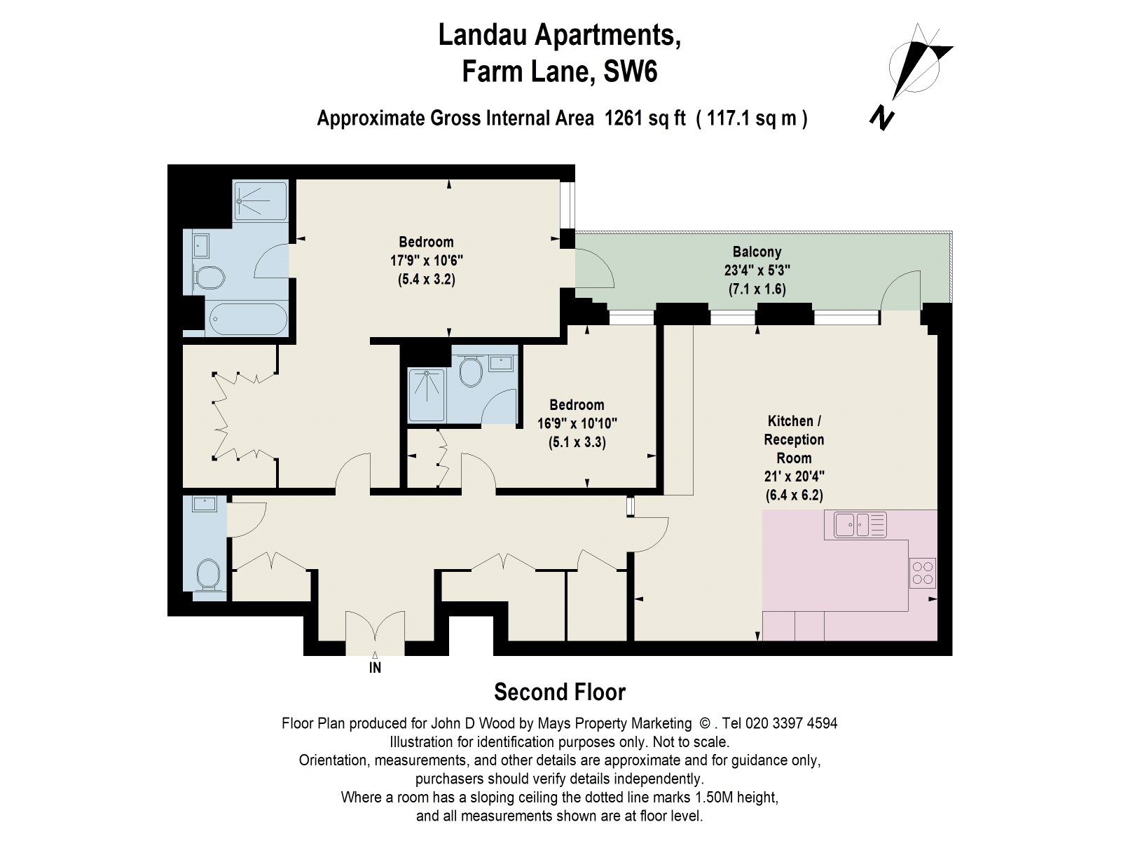 76, Landau Apartments, 72, Farm Lane, London floorplan