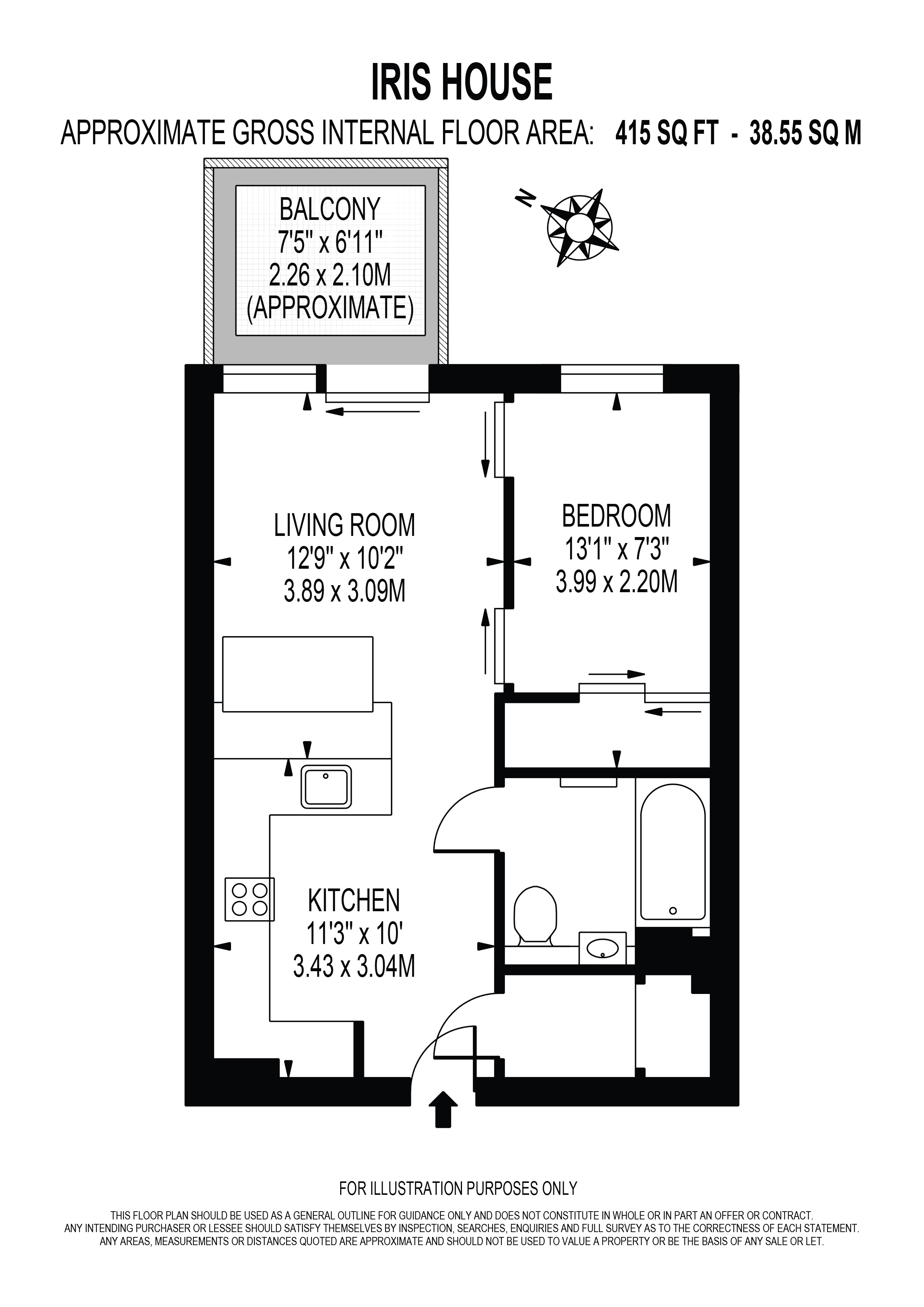 Flat 705 Iris House 12, Hemlock Street, London floorplan