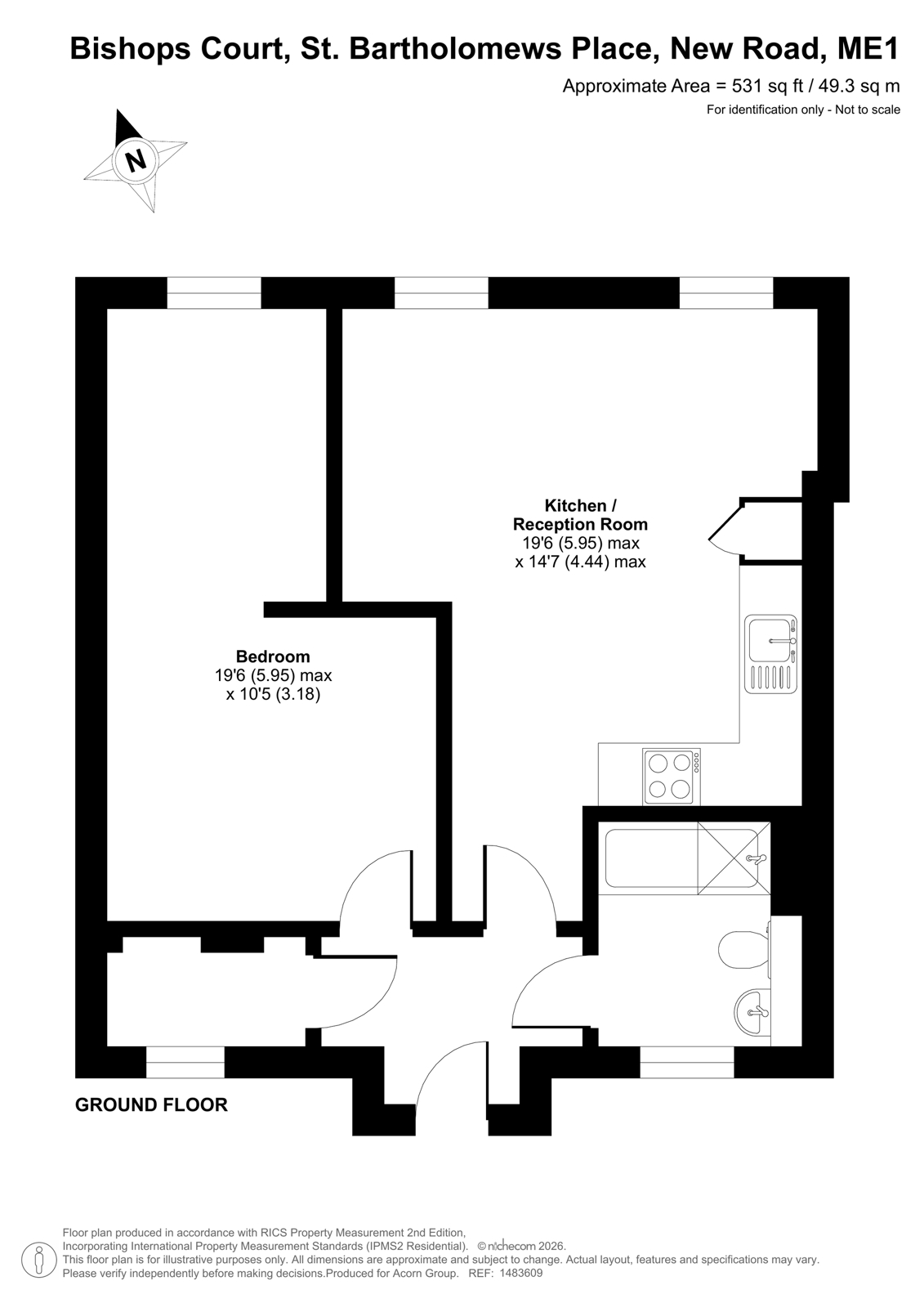 211 Bishops Court, St. Bartholomews,, New Road, Rochester floorplan