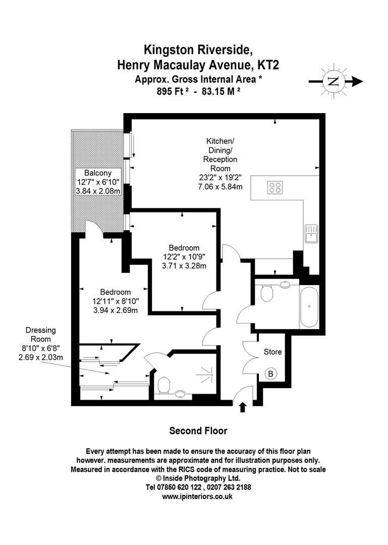 Flat 43 Trafalgar Building, 15 Henry Macaulay Avenue, Kingston Upon Thames floorplan
