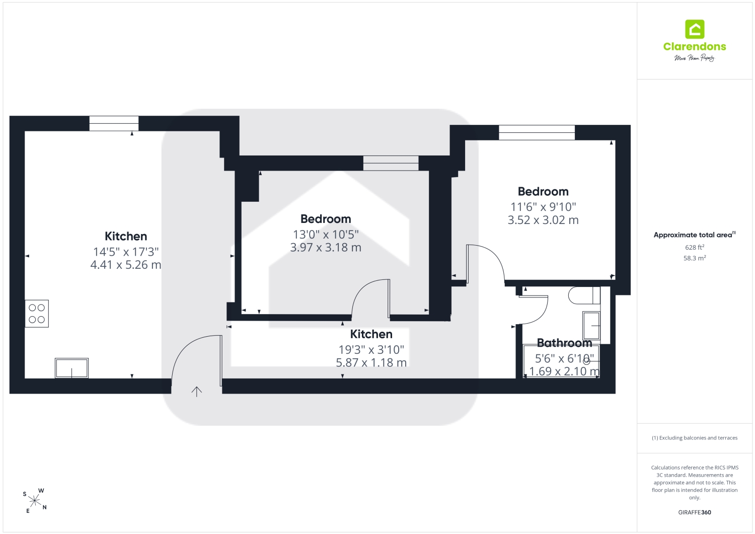 Flat 3, Sydney House, Spindle Close, Hawkinge, Folkestone floorplan