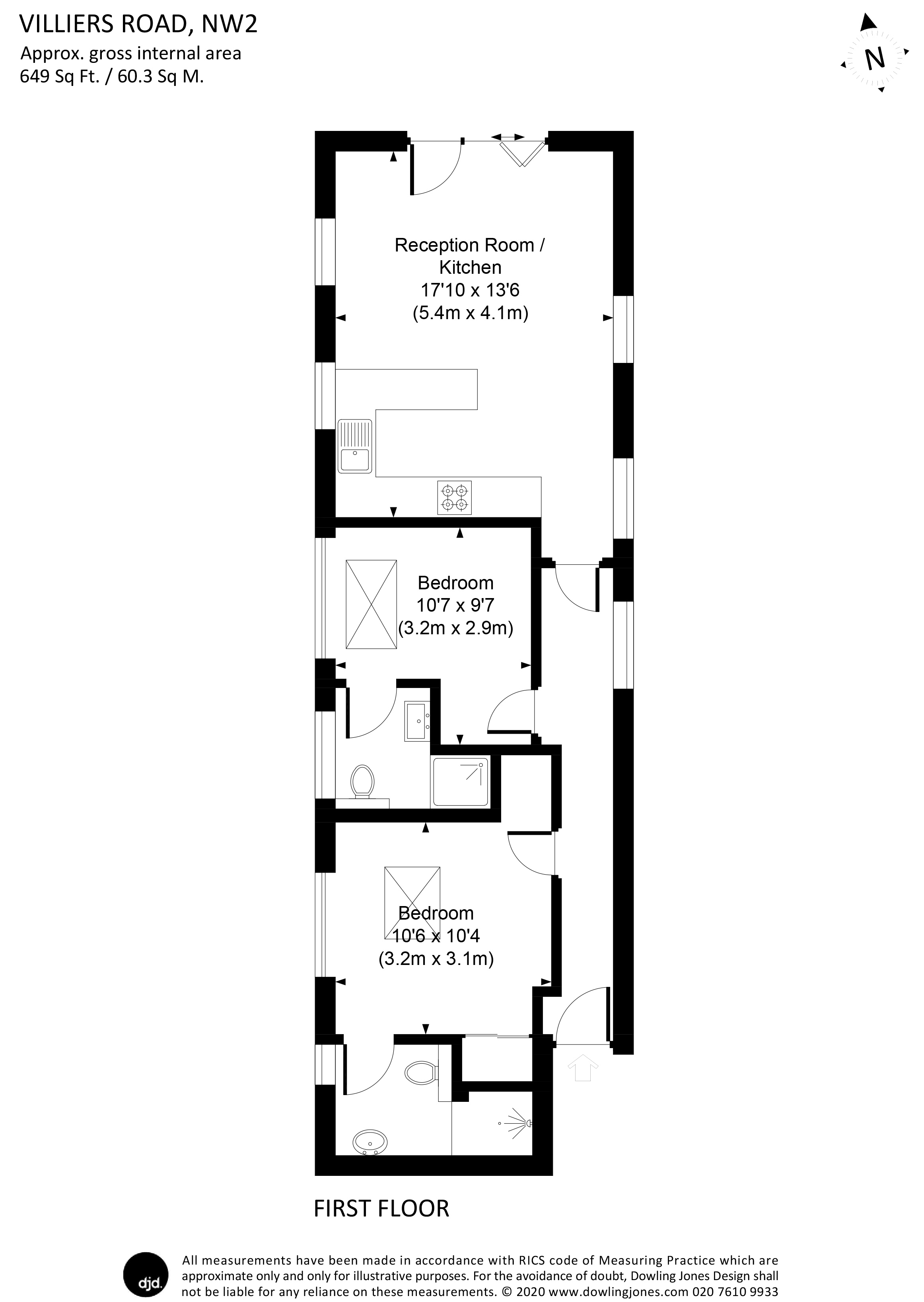 Flat 4, 166, Villiers Road, London floorplan