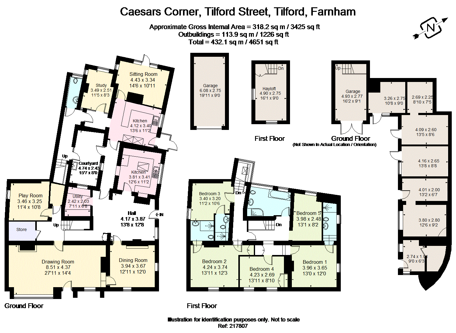 5 Bedrooms Semi-detached house for sale in Tilford Street, Tilford, Farnham, Surrey GU10