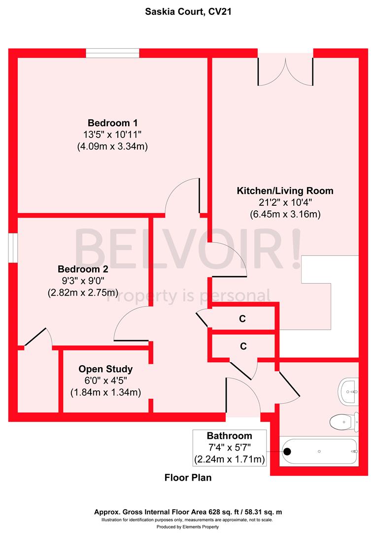 1 Saskia Court, Oliver Street, Rugby floorplan