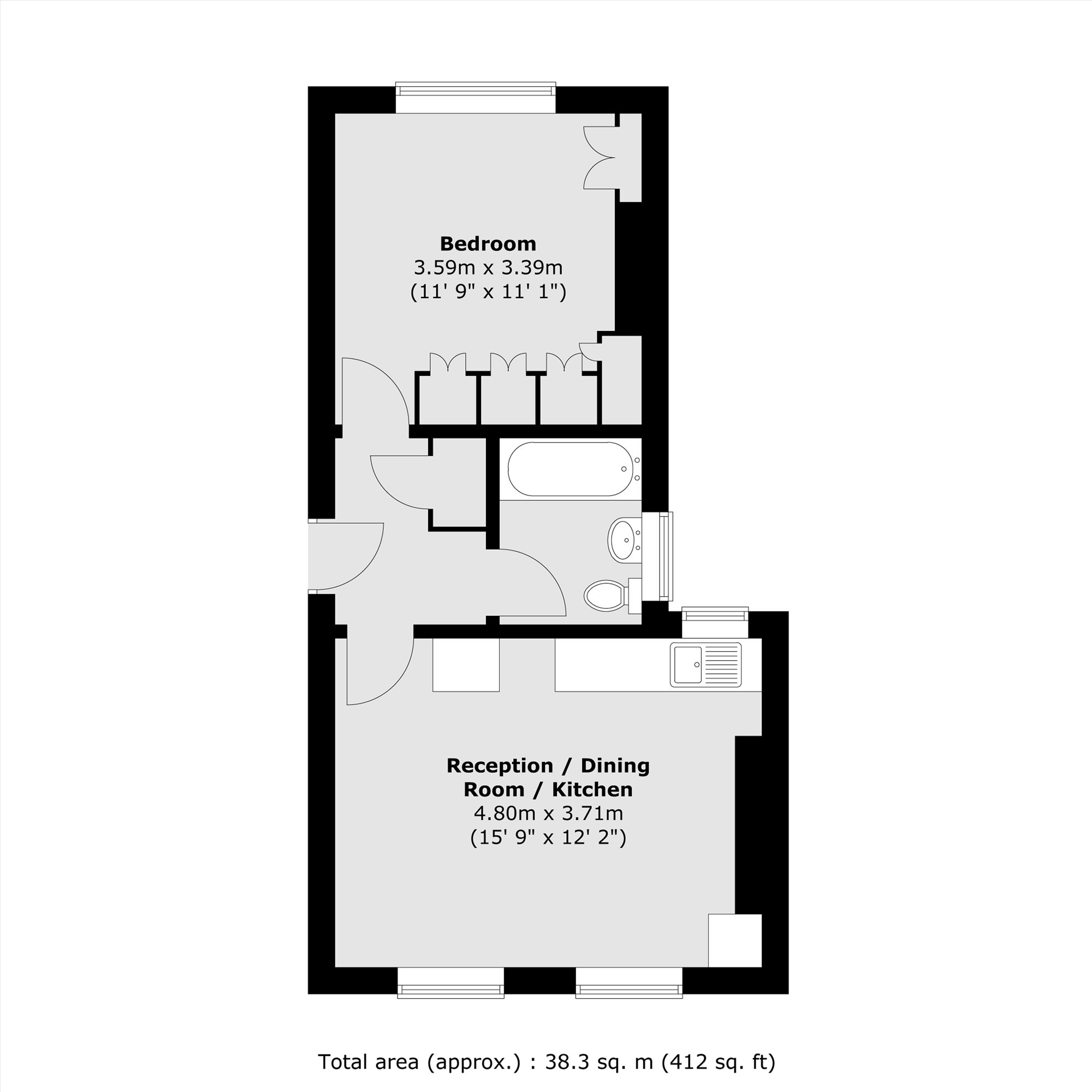 Flat C, 55, Gloucester Drive, LONDON floorplan