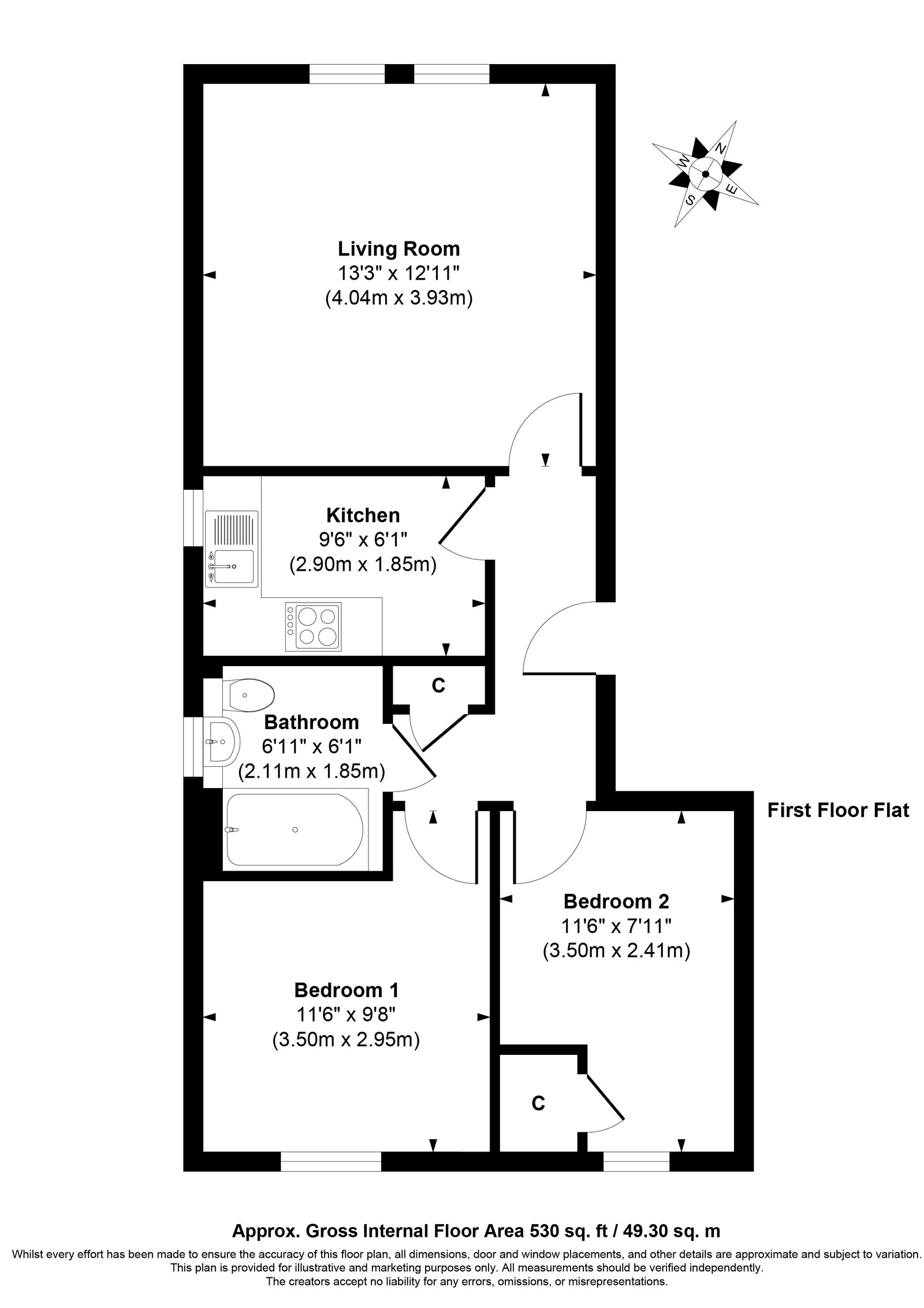 21,Flat D, Mill Street, Kirkcaldy floorplan