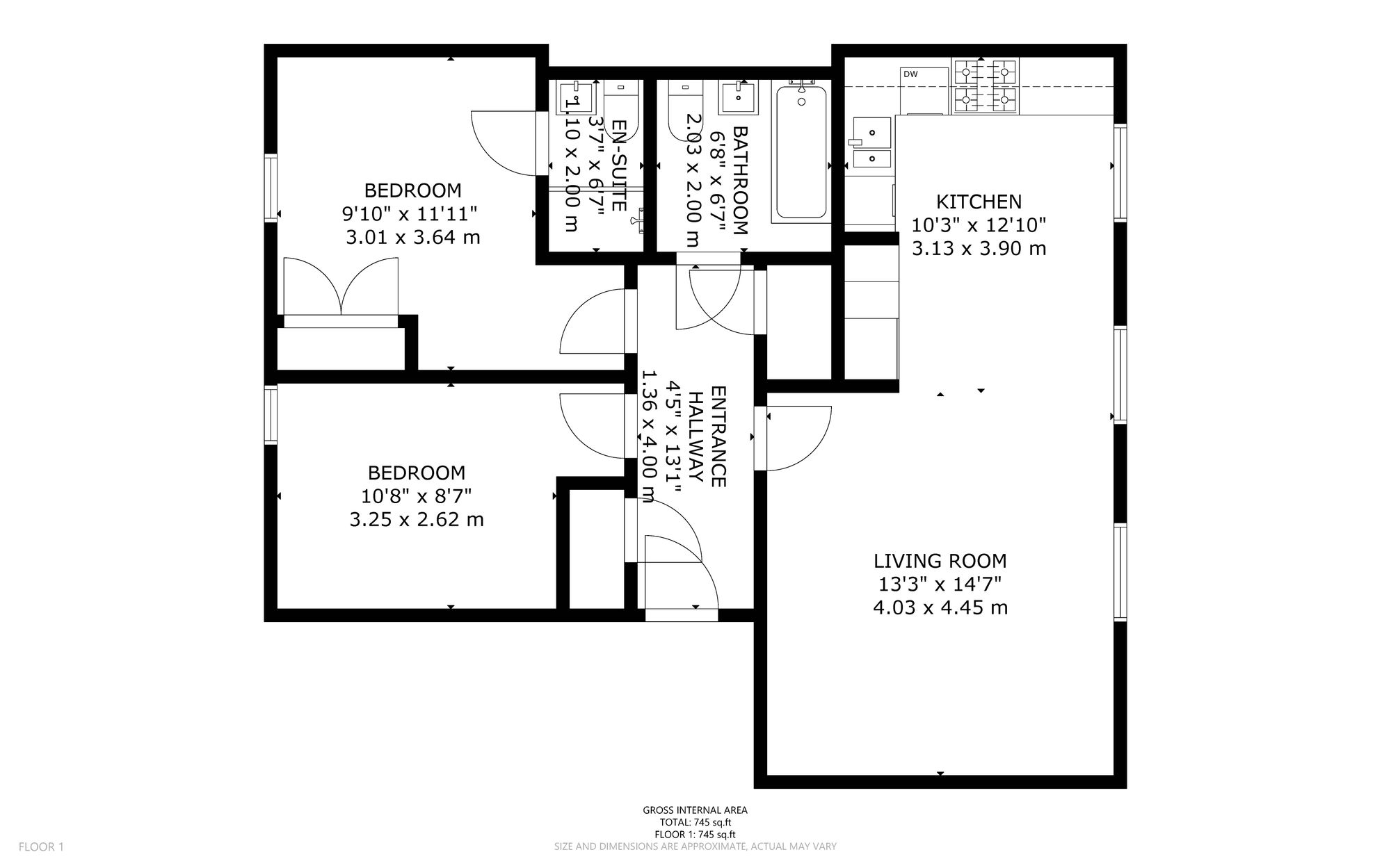 2/1 25 Rosebery Terrace, Glasgow floorplan