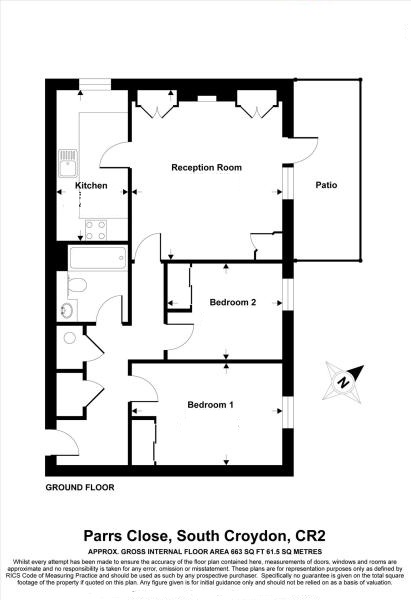 2 Bedrooms Flat for sale in Parrs Close, South Croydon, Surrey CR2
