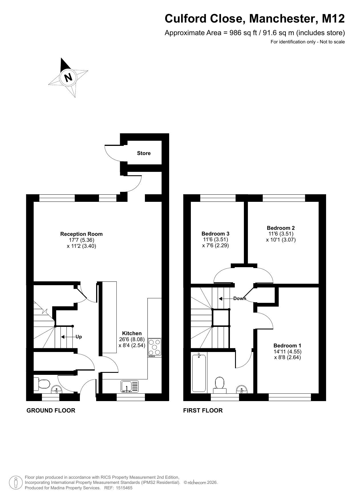 5, Culford Close, Manchester floorplan