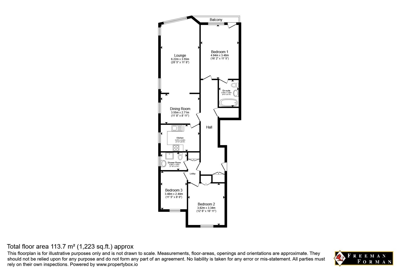 7D,, South Cliff Tower, Eastbourne floorplan