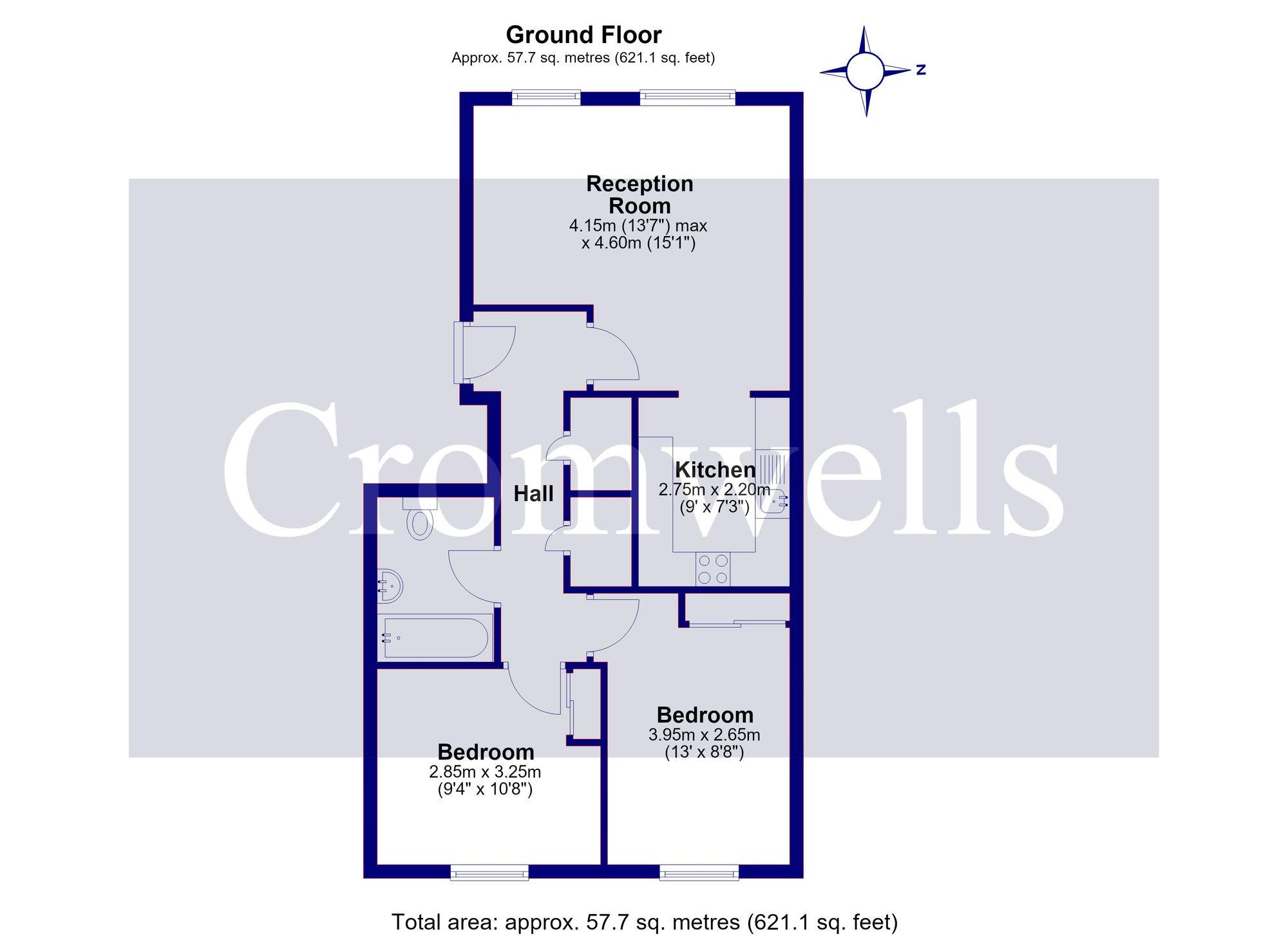 Flat 1, 27 Cotswold Way, Worcester Park floorplan