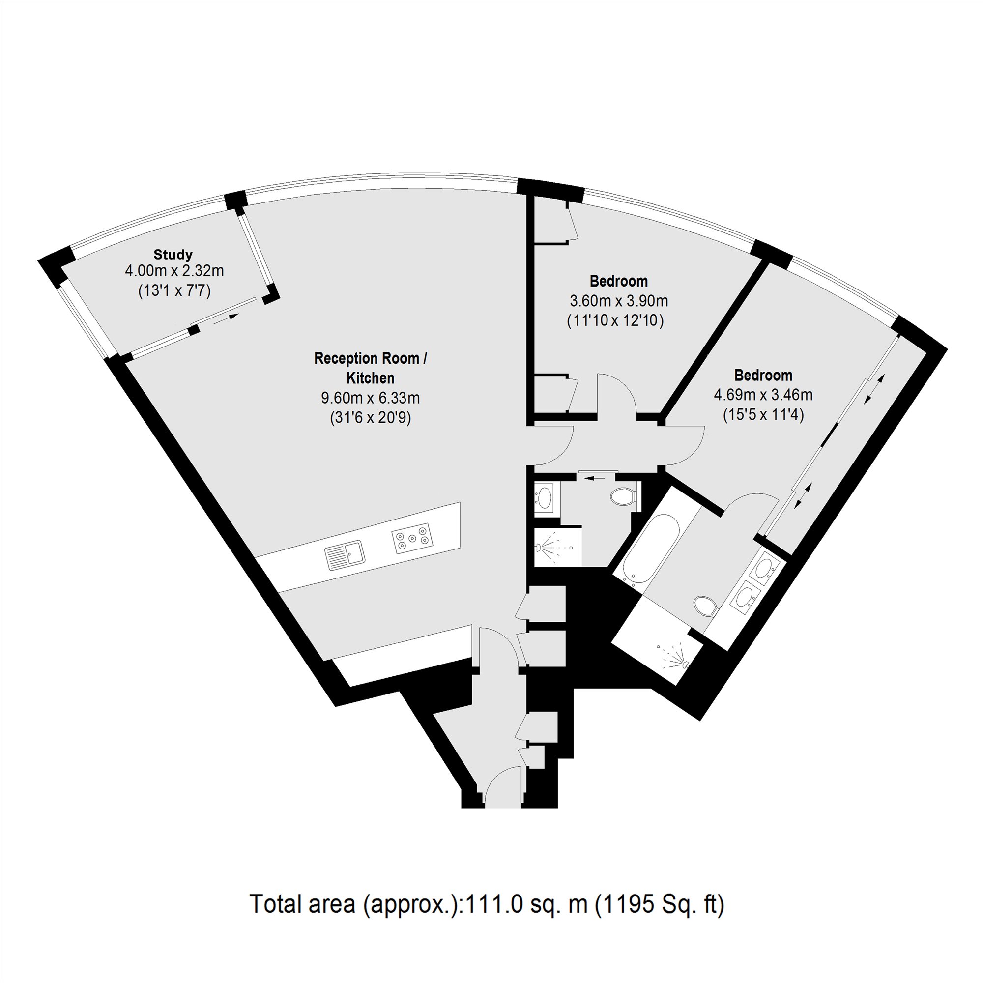 Apartment 188, The Tower, London floorplan