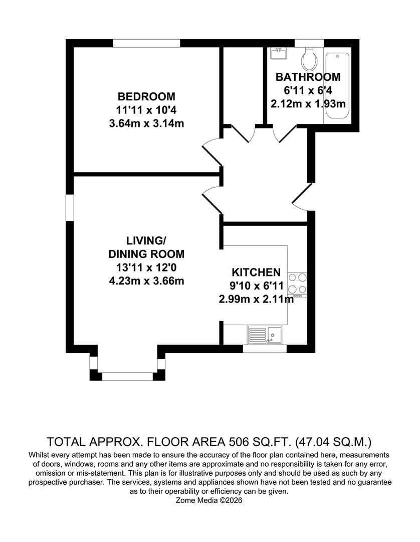 Flat 1, 7, Bastien Lane, Kings Hill floorplan