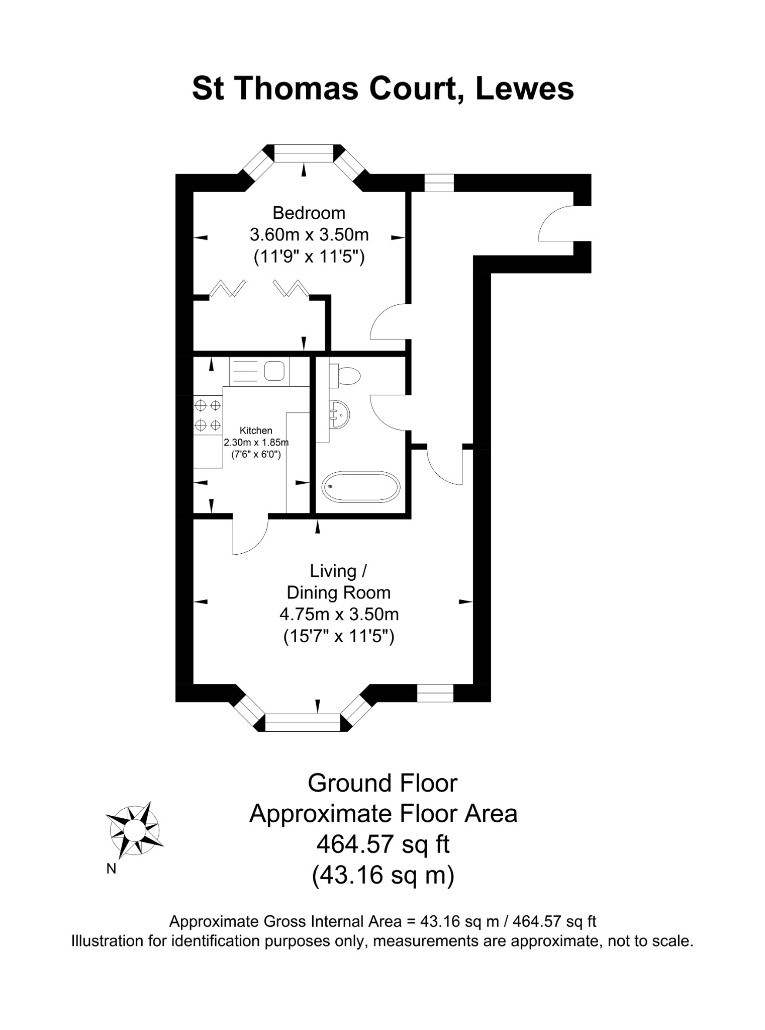 Flat 21, St. Thomas Court, Lewes floorplan