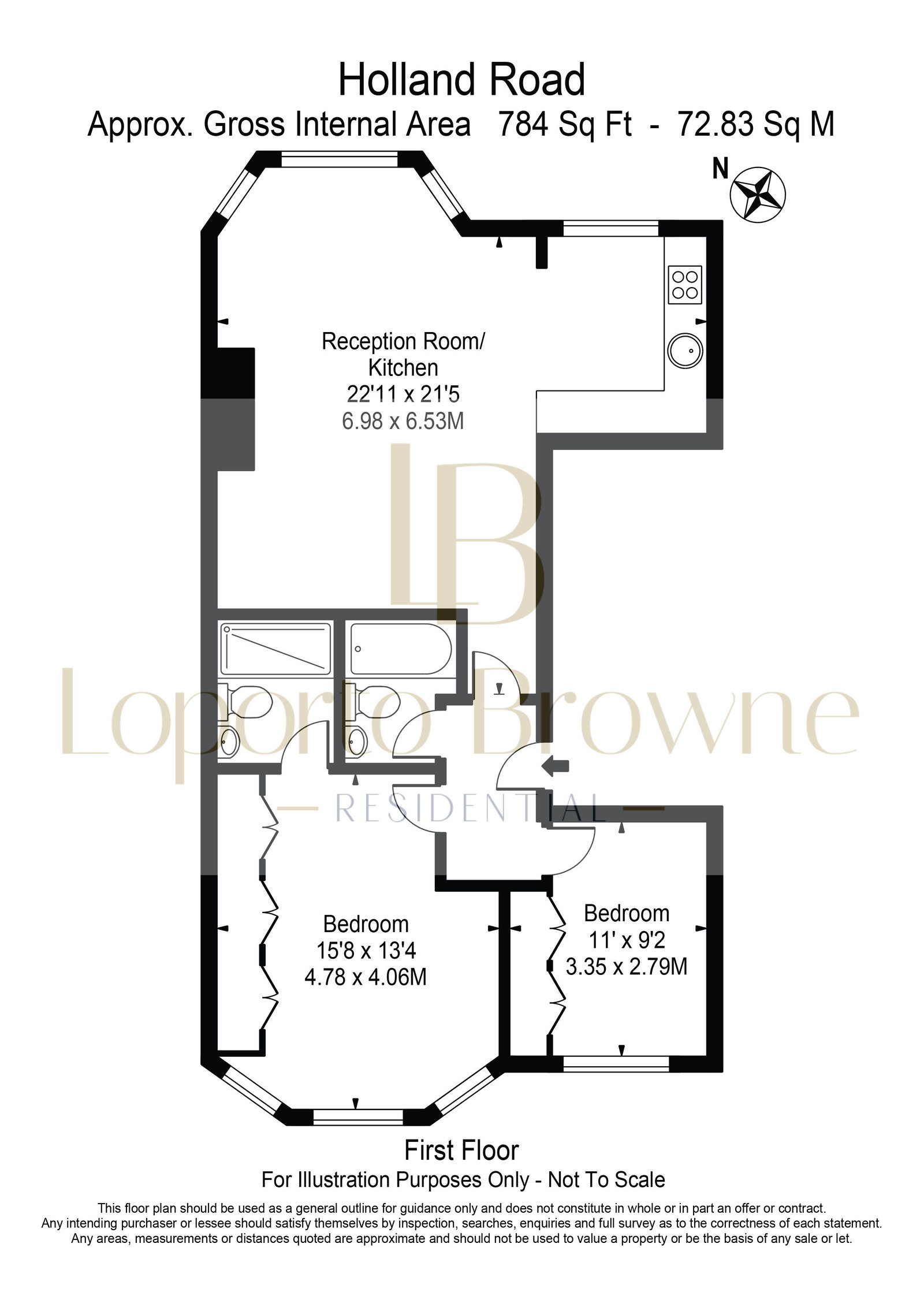 61,Flat 4, Holland Road, London floorplan