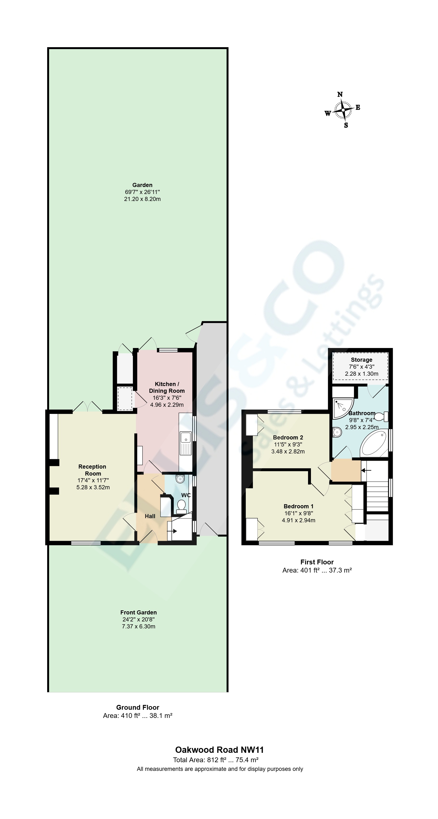 51, Oakwood Road, Hampstead Garden Suburb floorplan