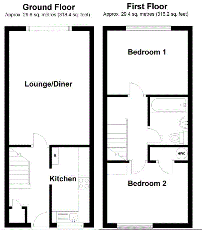 2 Bedrooms Terraced house for sale in Shelley Drive, Broadbridge Heath, Horsham RH12