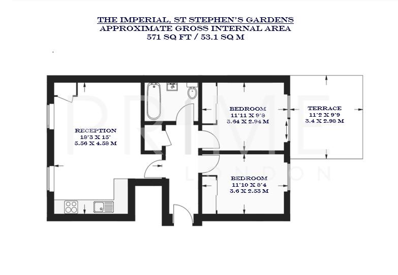 16, 33 St Stephen's Gardens, Notting Hill floorplan