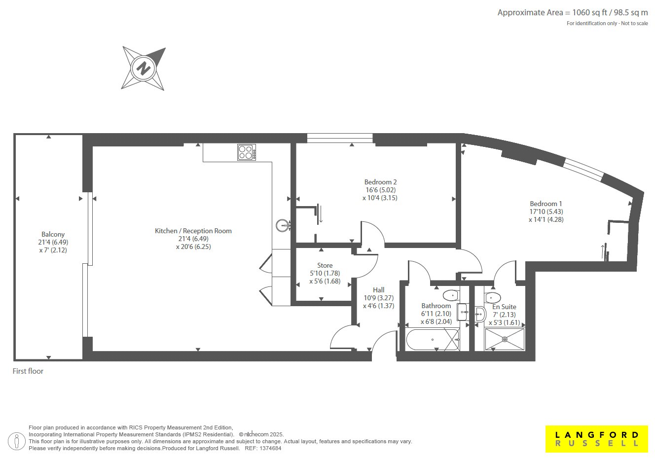 Apartment 80, Brouard Court, 13, St. Marks Square, Bromley floorplan