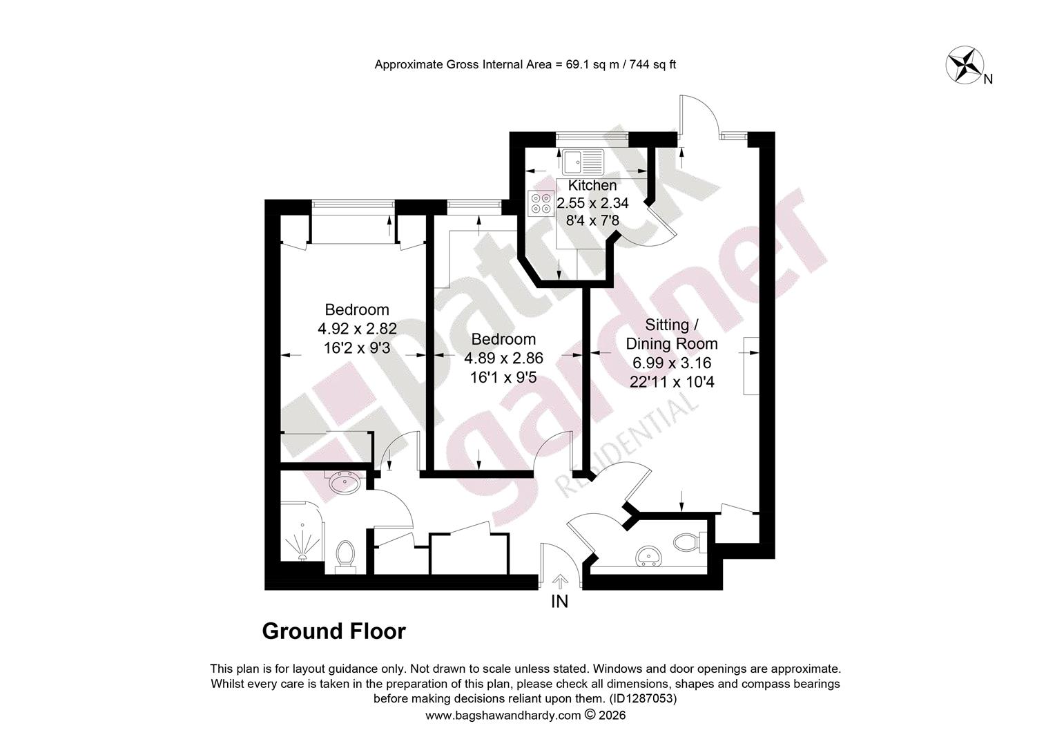 8 Emmeline Lodge, 27, Kingston Avenue, Leatherhead floorplan