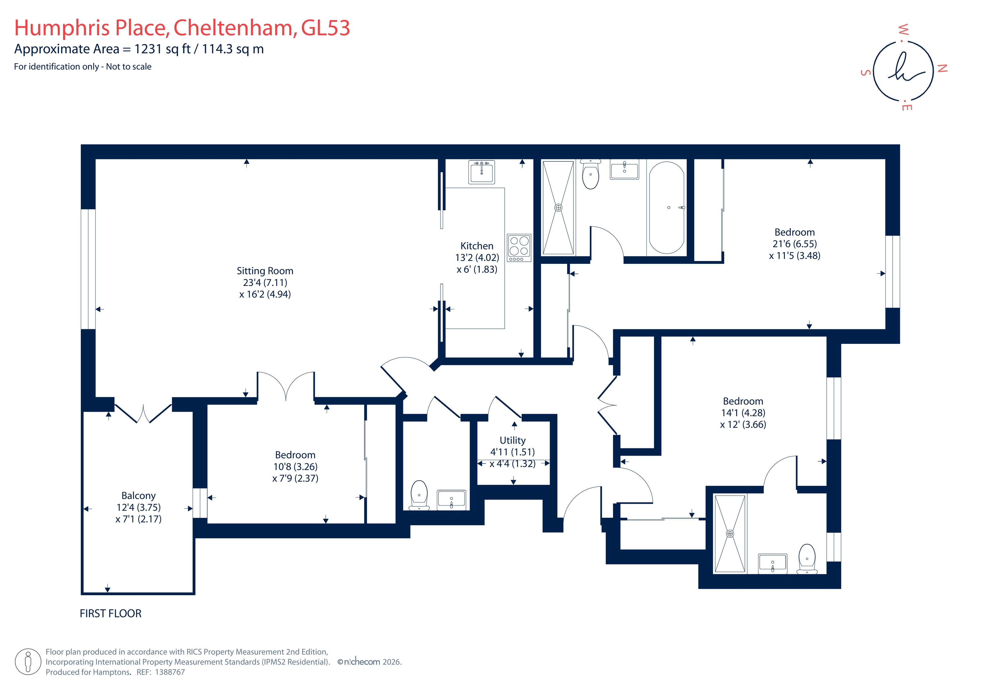 4 Regency House, Humphris Place, Cheltenham floorplan
