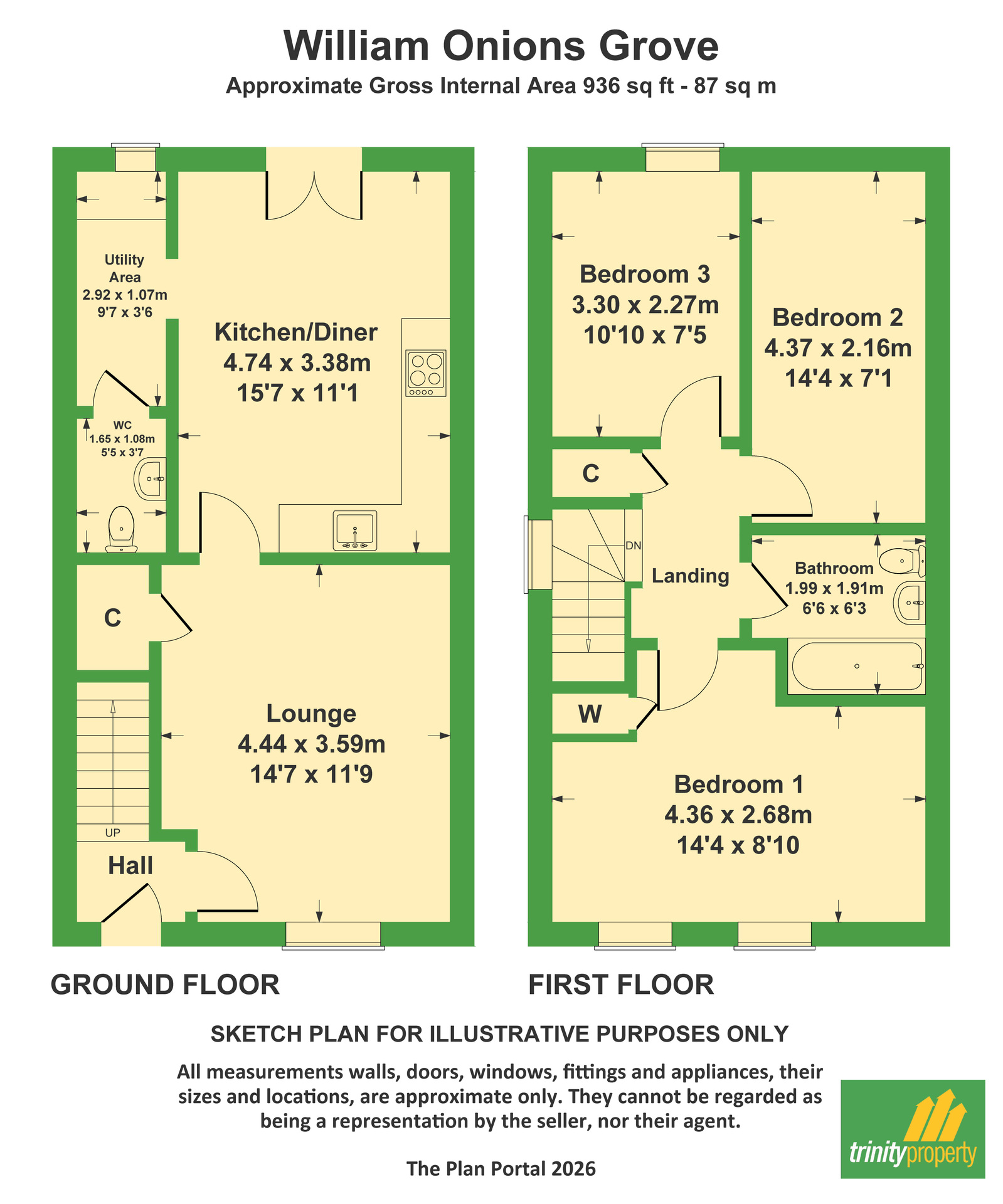 52 William Onions Grove, Telford floorplan