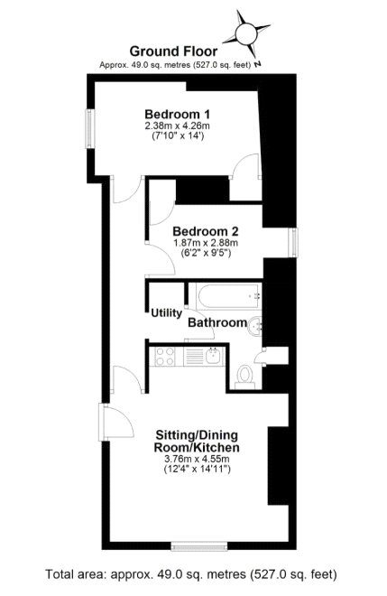 Flat 2, Dartview, 38, Newcomen Road, Devon floorplan