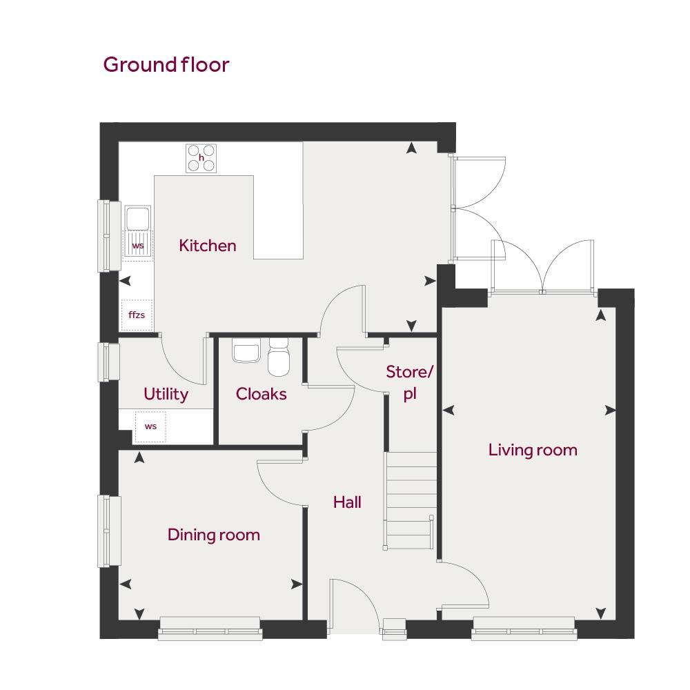 Plot 1, The Coln, Willow Grange, Mastin Moor Chesterfield floorplan
