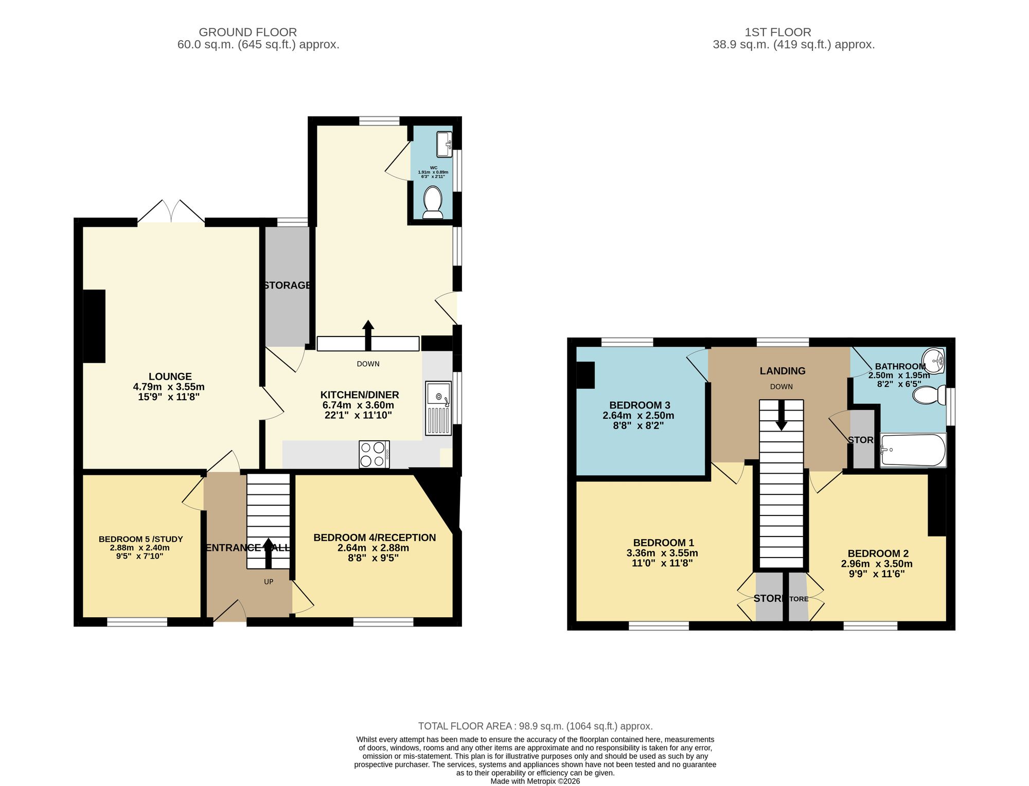 3 Woodside Place, Chesterfield floorplan